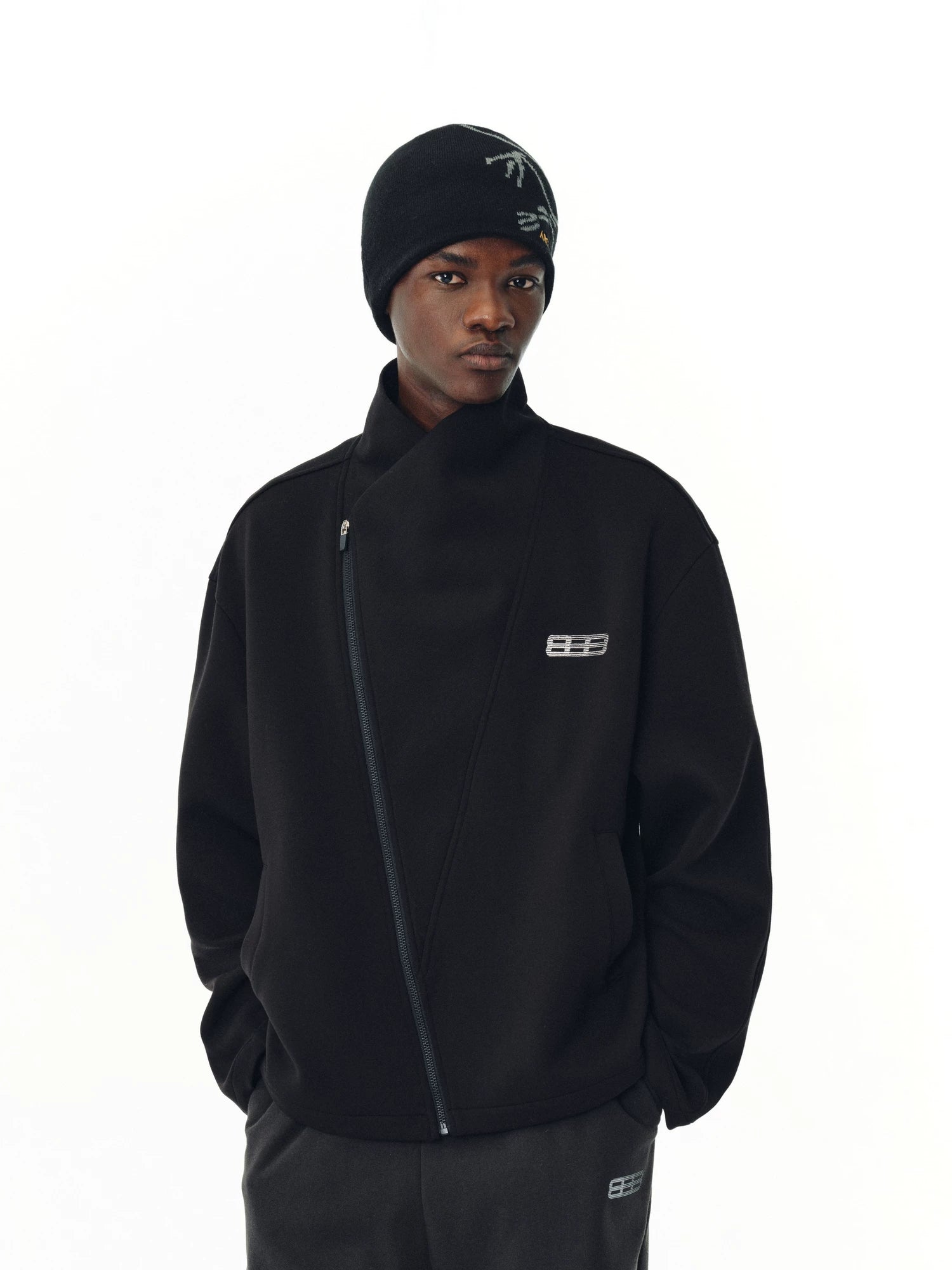 Asymmetric Zip High-Neck Jacket product view 2