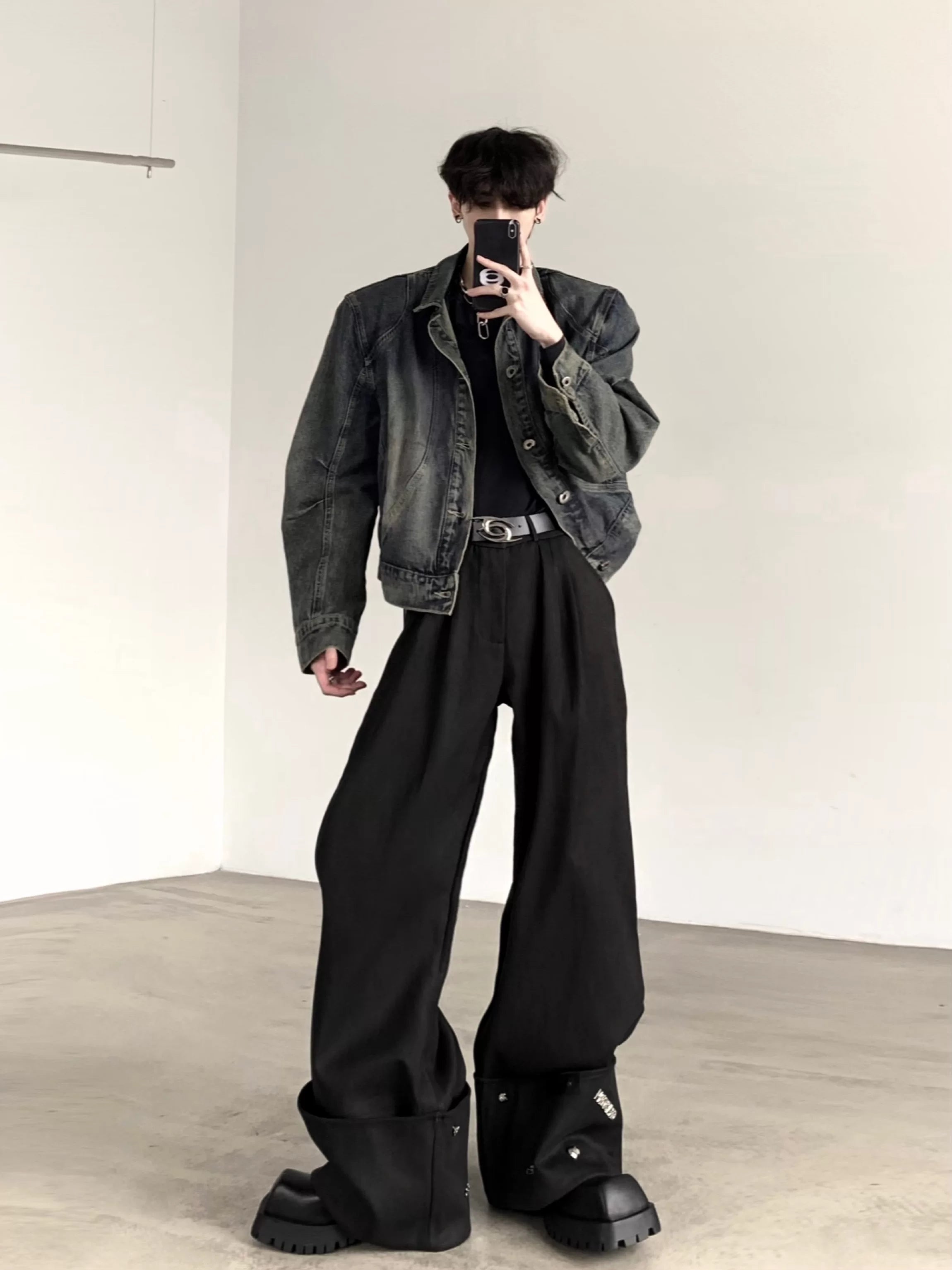 Vintage-Wash Structured Denim Jacket product view 2