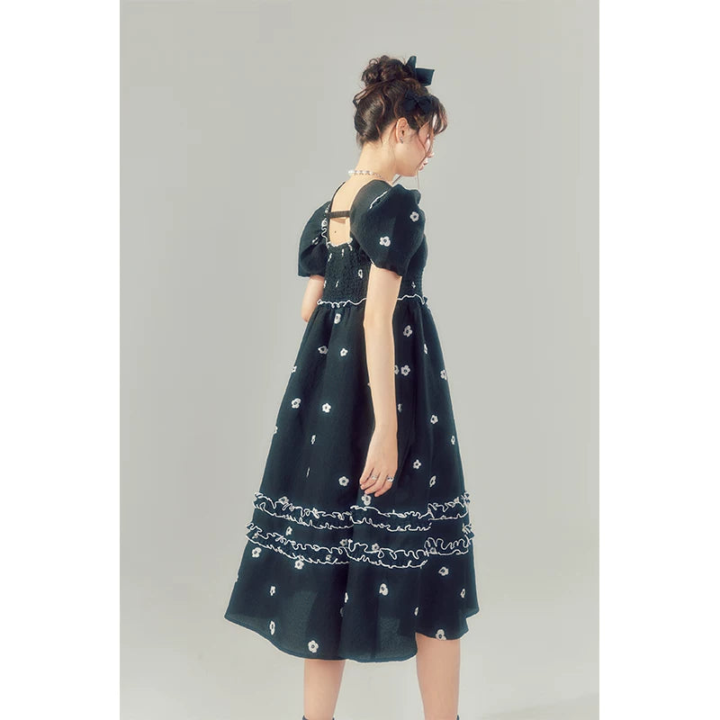Floral Embroidered Square-Neck Midi Dress product view 2