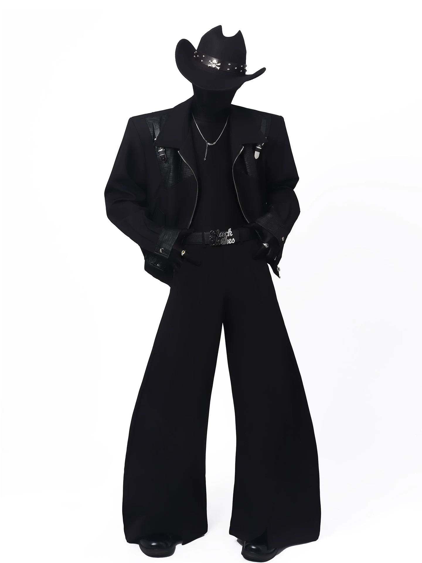 Buckle-Panel Cropped Zip Jacket product view 3