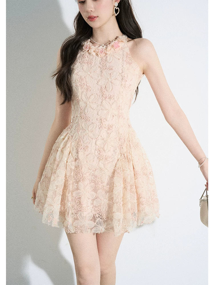 Petal Lace Halter Mini Dress product view 2