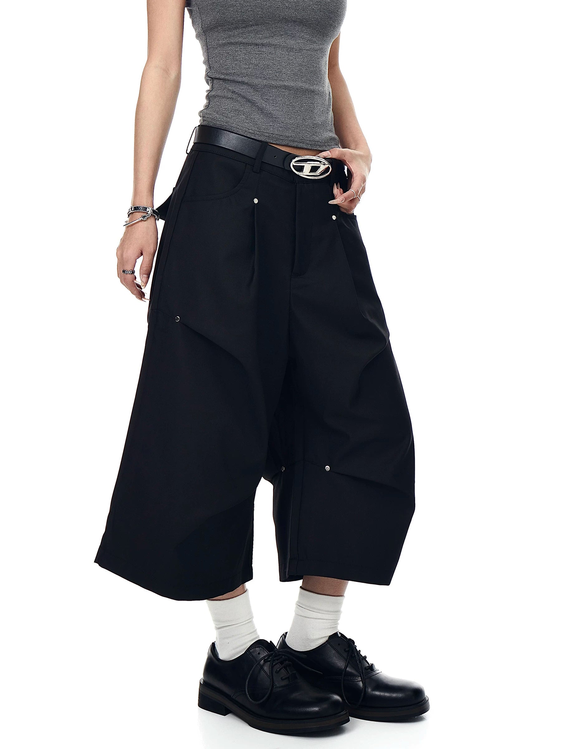 Studded Pleated Longline Shorts product view 4