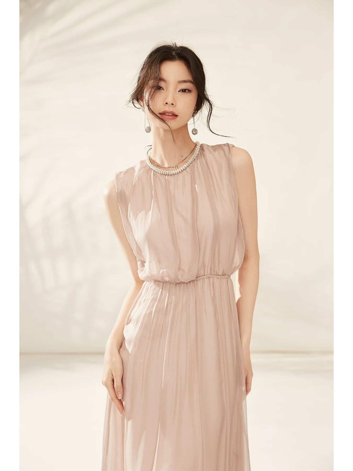 Champagne Silk Midi Dress product view 4
