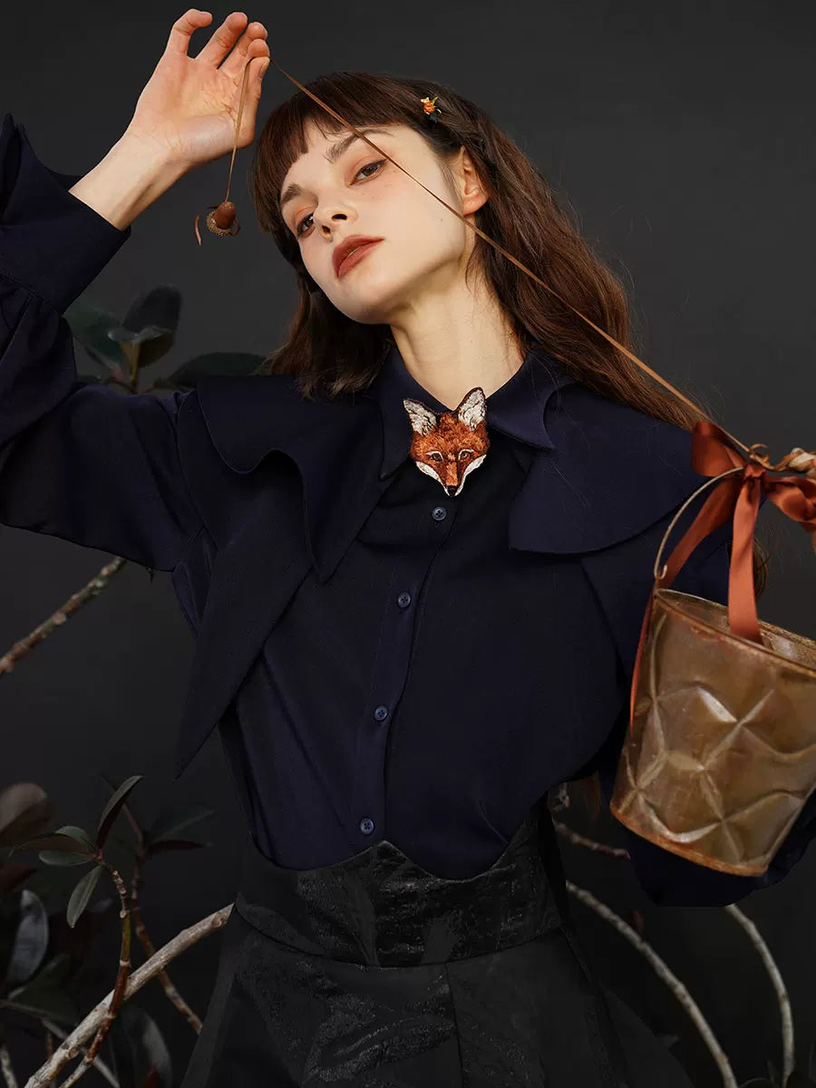 Detachable Cape-Collar Blouse product view 4