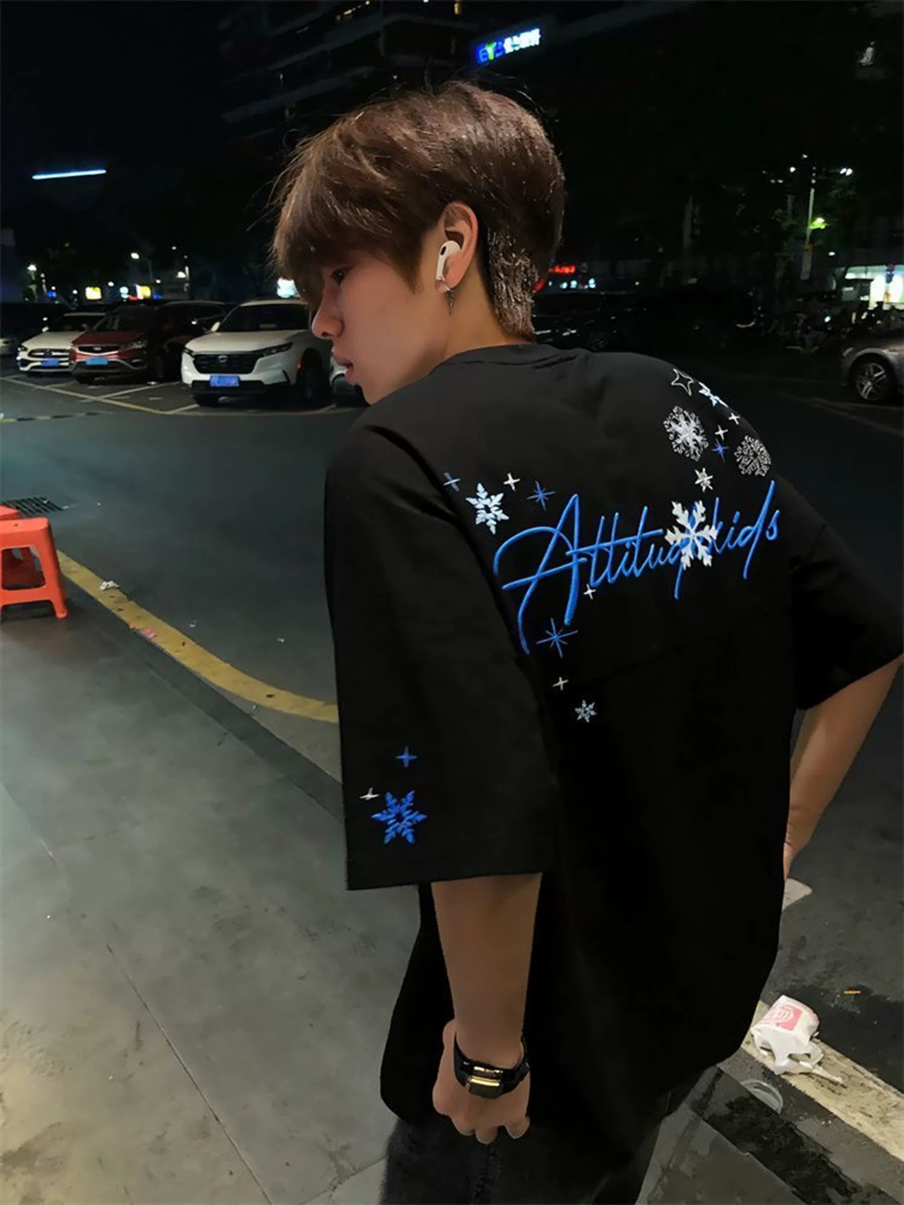 Snowflake Embroidered Graphic T-Shirt product view 4