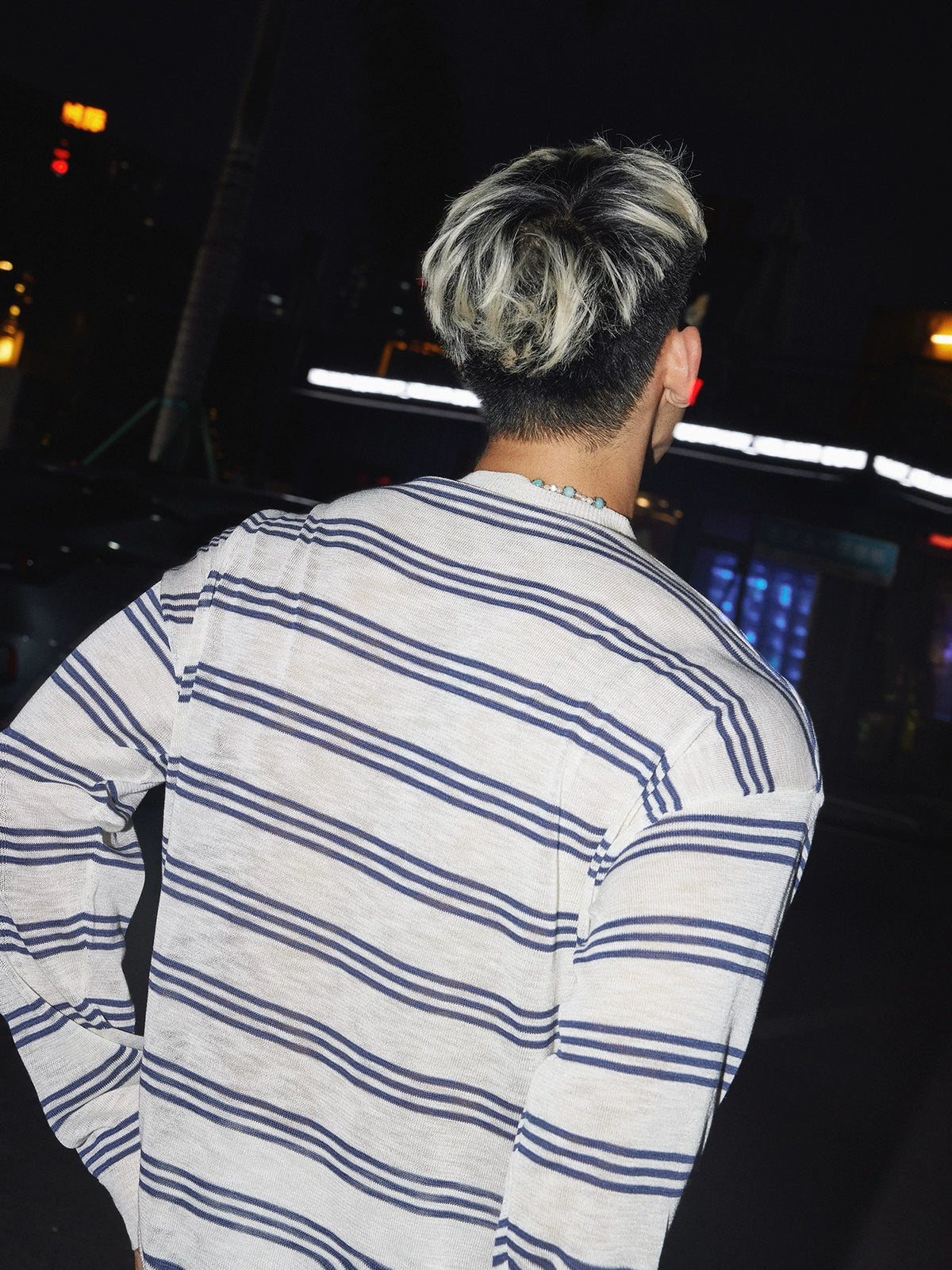 Textured Stripe Long-Sleeve Henley product view 4