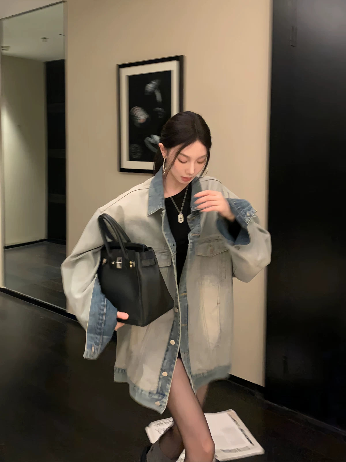 Oversized Layered Denim Jacket product view 2