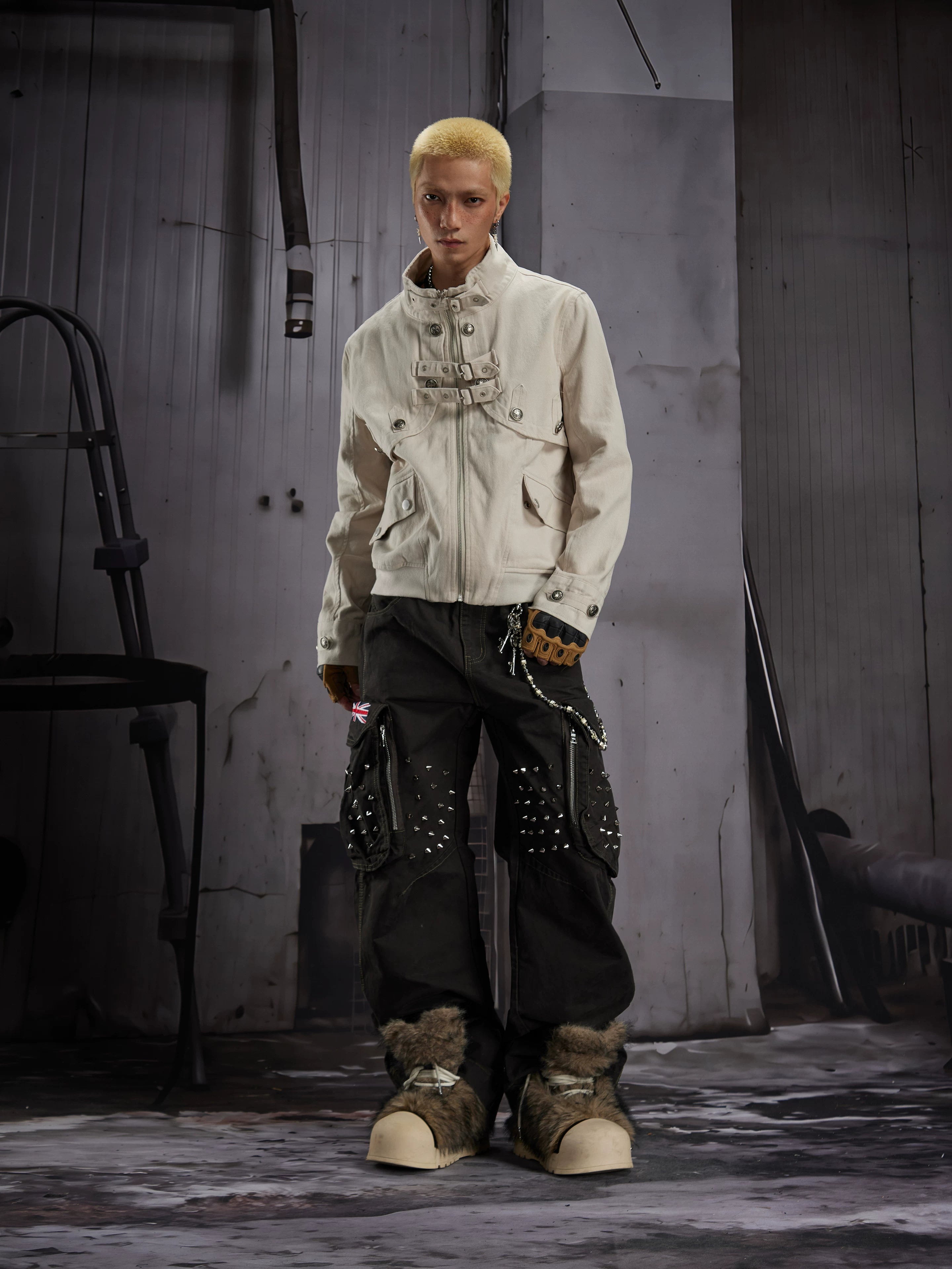Buckle-Strap Stand-Collar Jacket product view 4