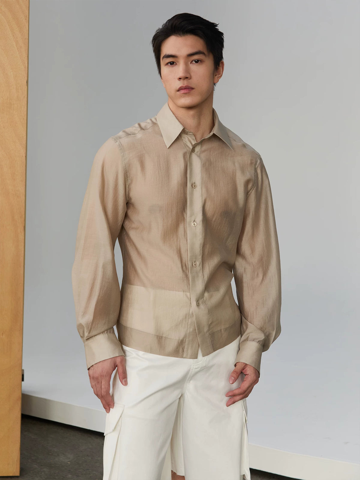 Fluid Sheen Tailored Long-Sleeve Shirt product view 2