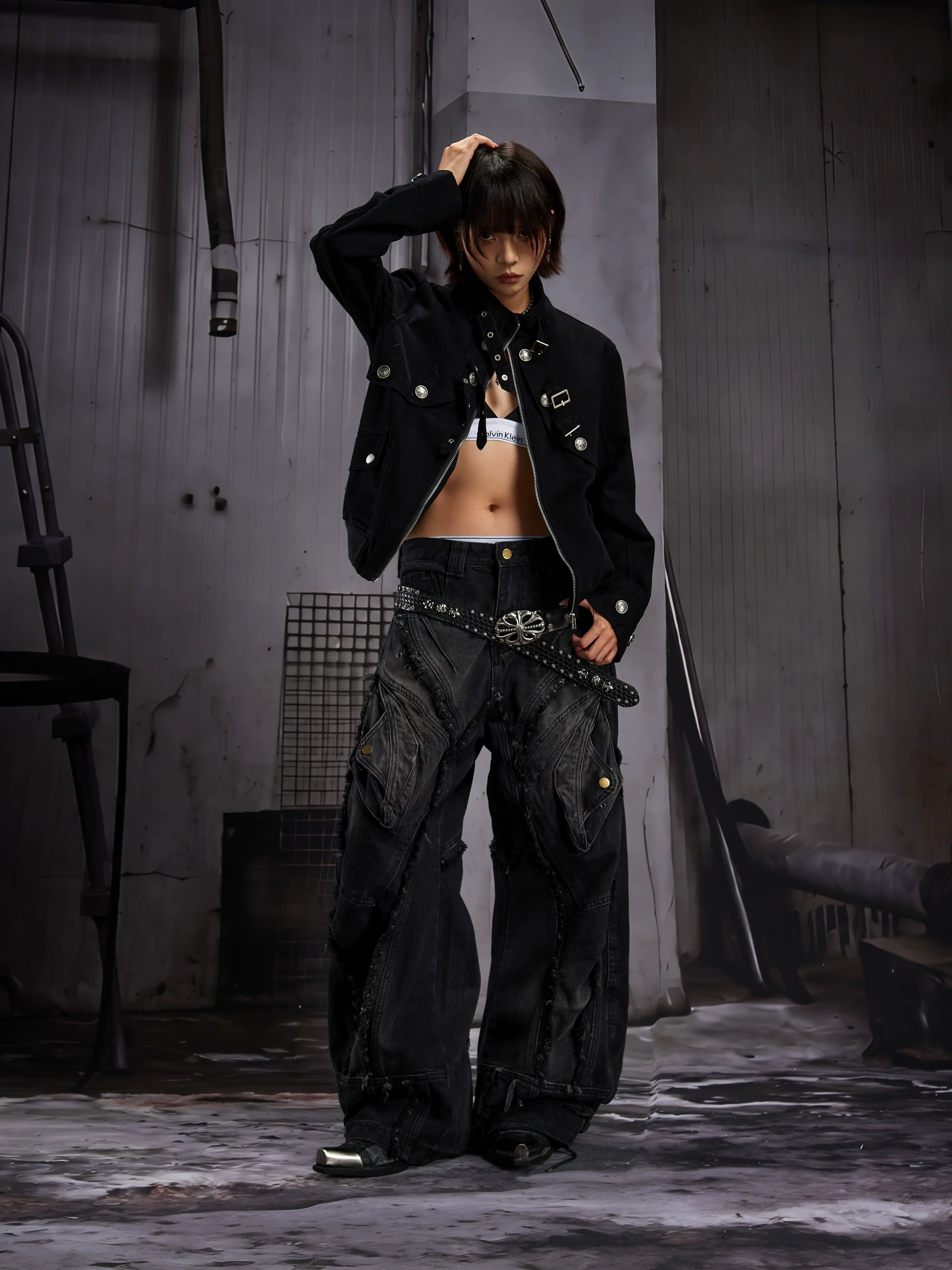 Buckle-Strap Stand-Collar Jacket product view 5
