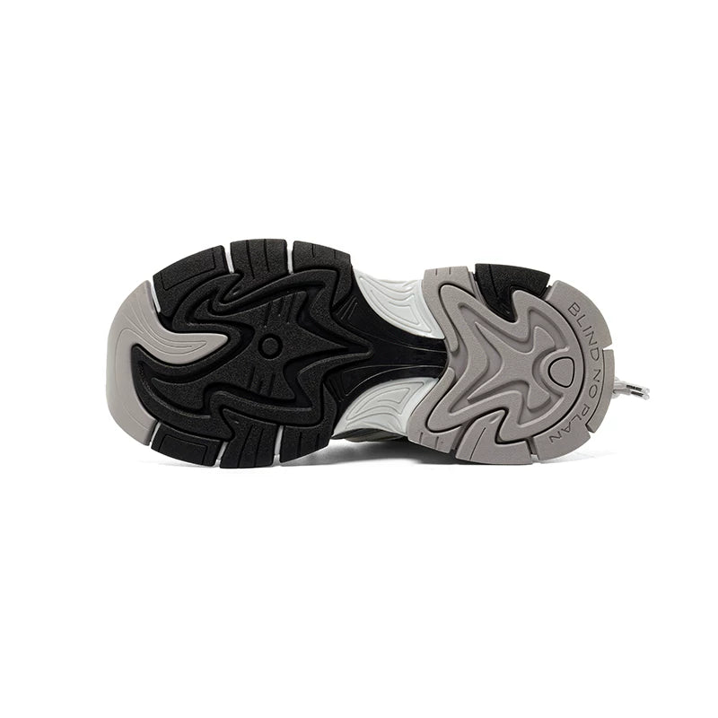 Silver Sculpted-Panel Chunky Runner Sneakers product view 4