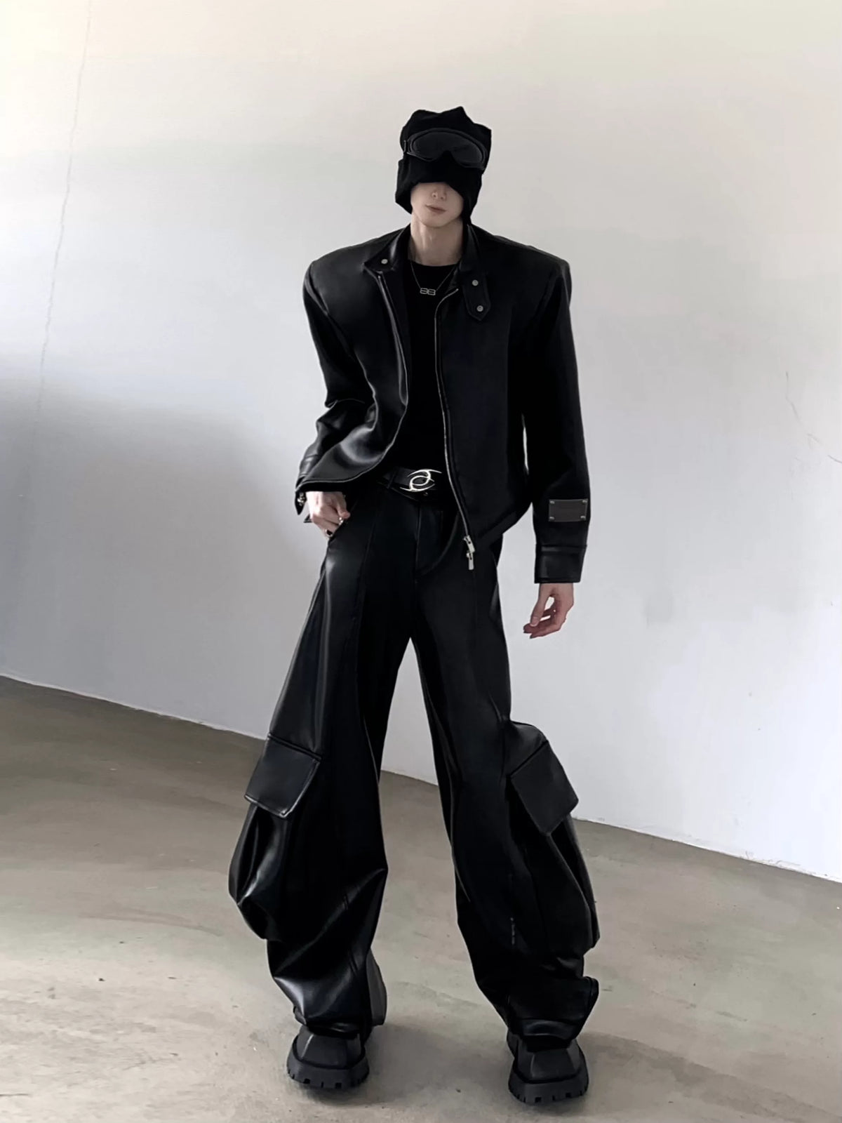 Sculpted-Shoulder Moto Jacket product view 4