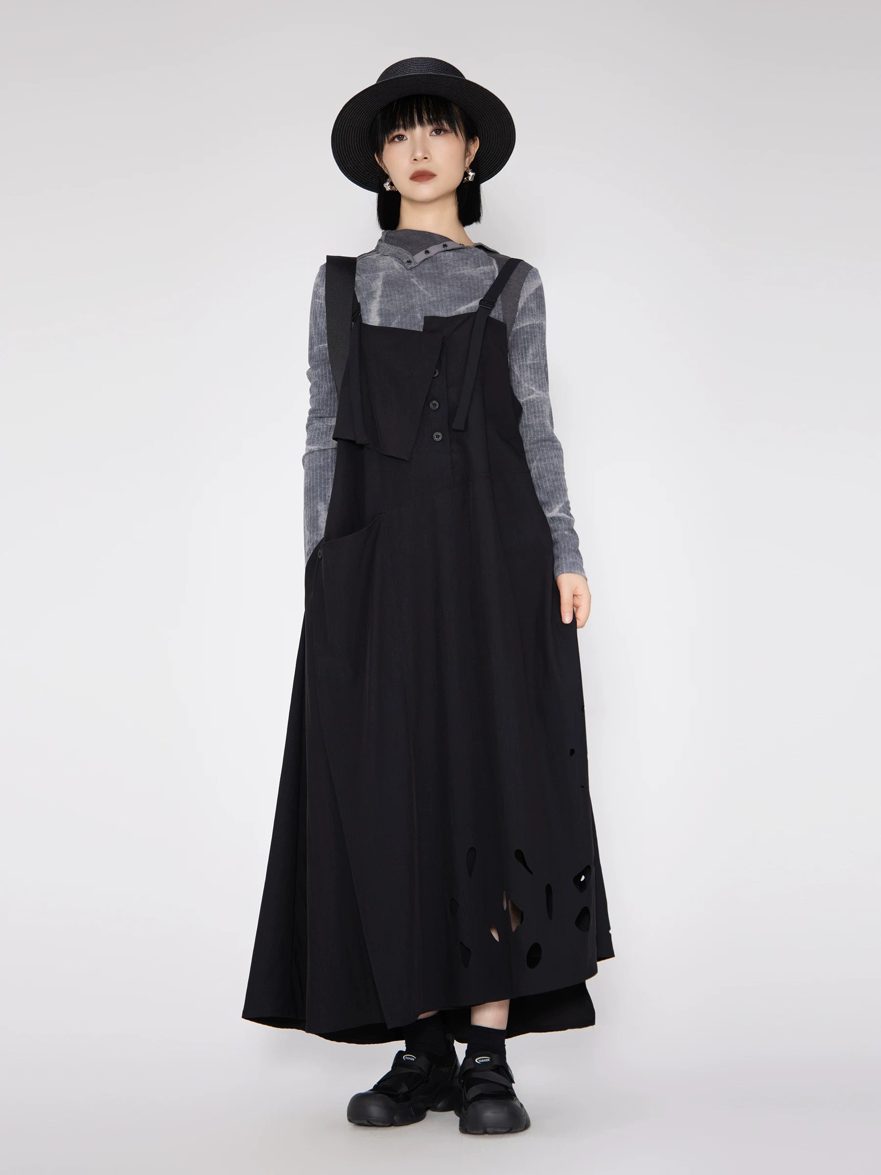 Cutout-Hem Pinafore Maxi Dress product view 5