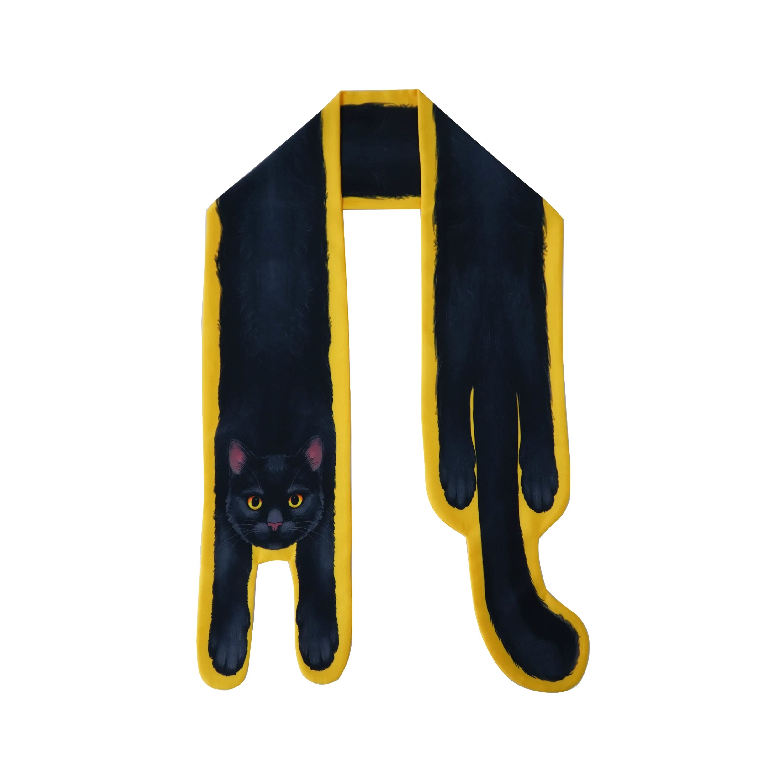 Black Cat Print Long Scarf product view 6