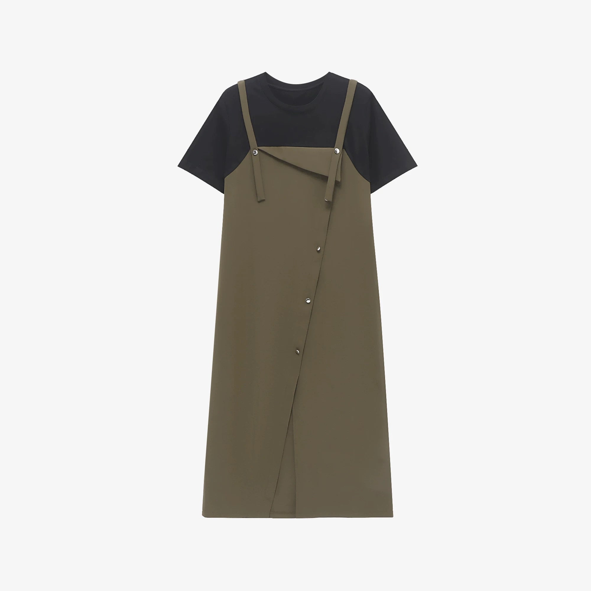 Layered Tee Pinafore Midi Dress product view 5