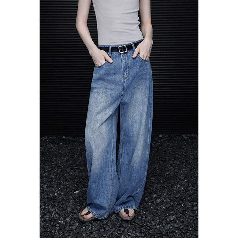 Vintage-Wash Barrel-Leg Jeans product view 6