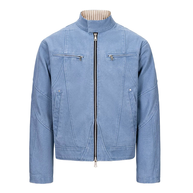 Check-Collar Canvas Harrington Jacket product view 3