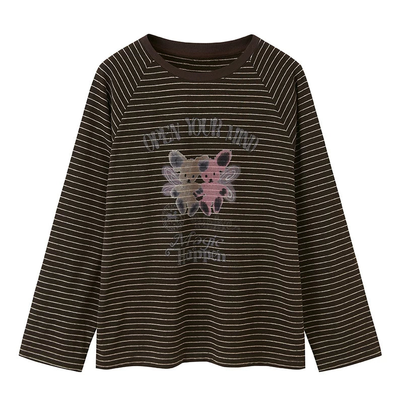 Striped Puppy Graphic Long-Sleeve T-Shirt product view 5