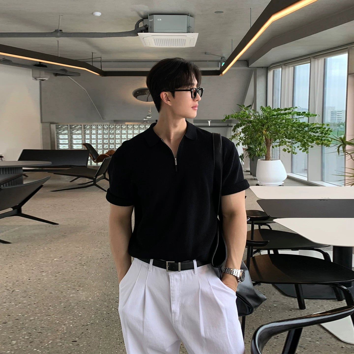 Half-Zip Knit Polo Shirt product view 5