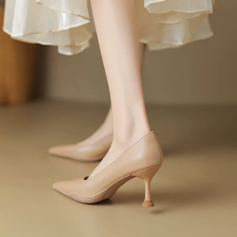 Soft-Leather Point-Toe Kitten Heels product view 6