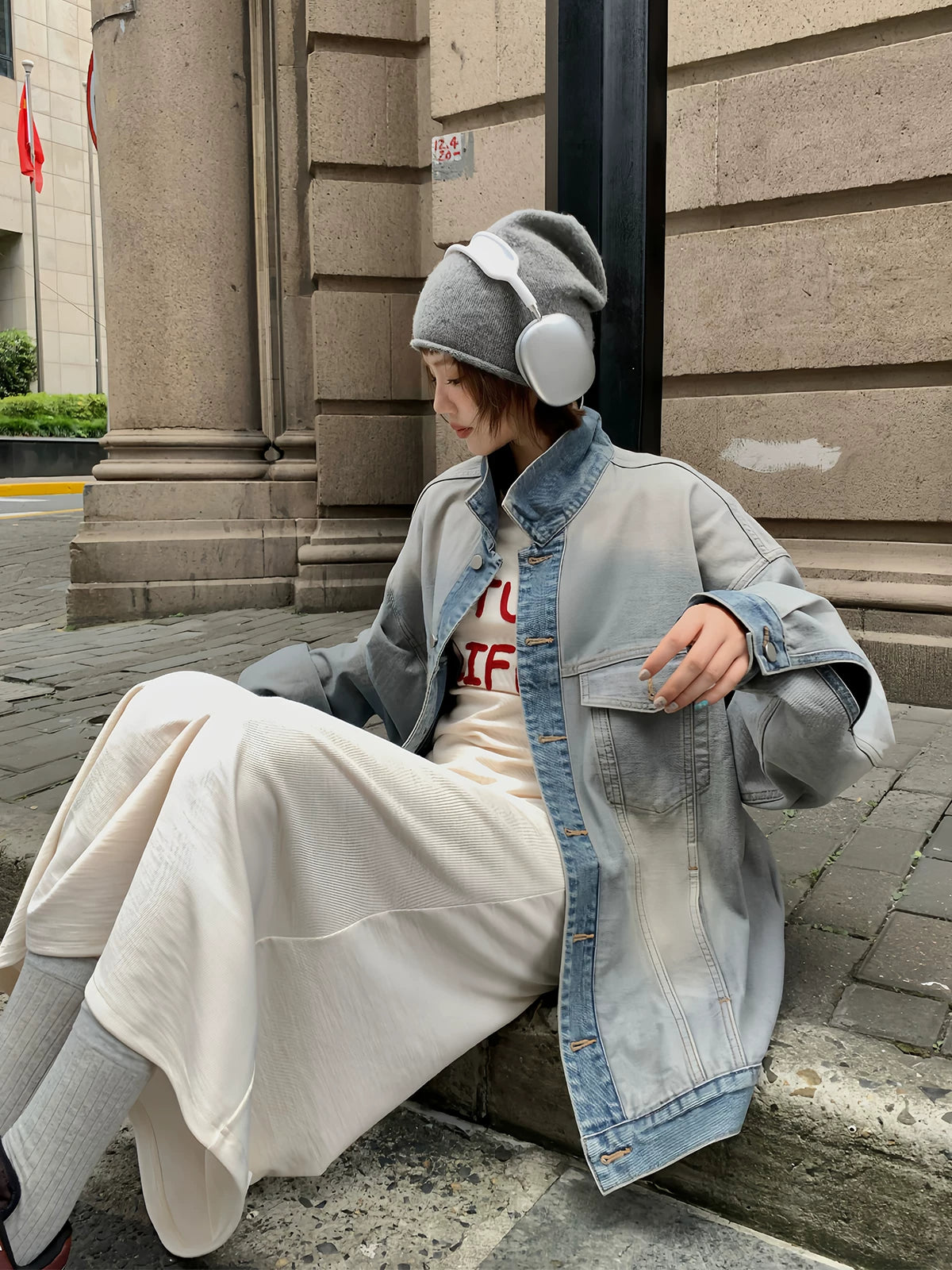 Oversized Layered Denim Jacket product view 6