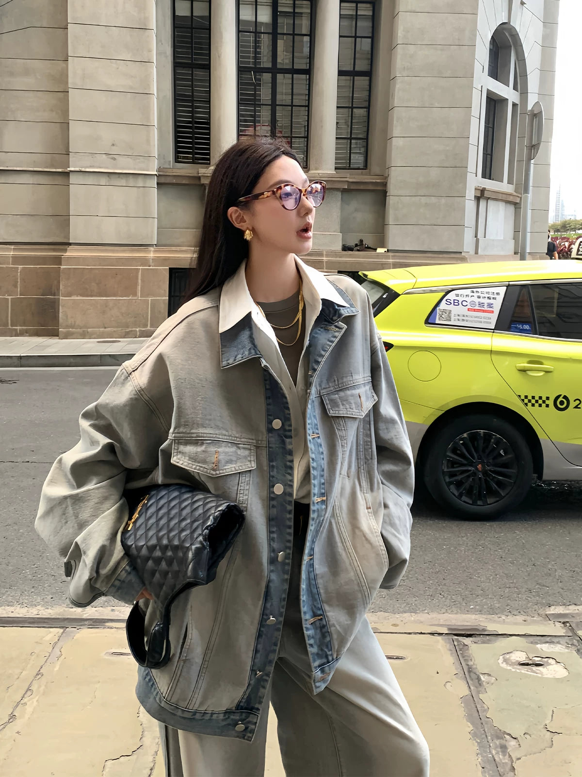 Oversized Layered Denim Jacket product view 7