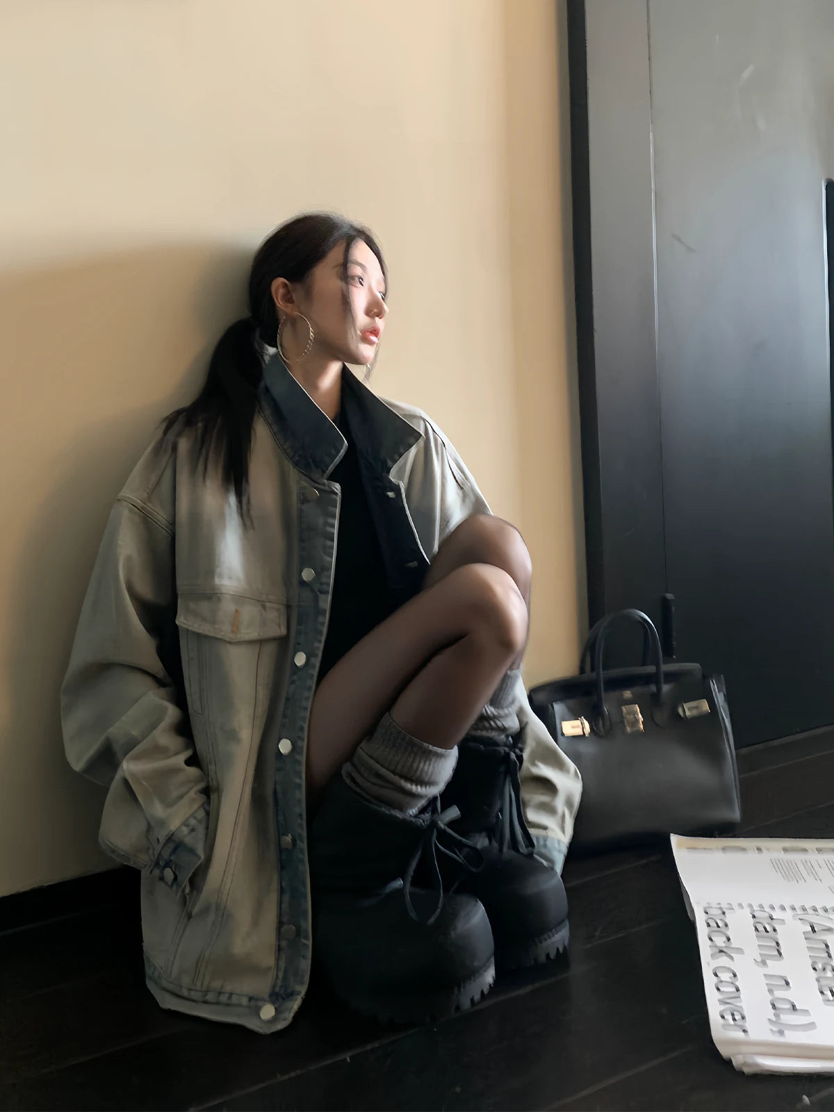 Oversized Layered Denim Jacket product view 8