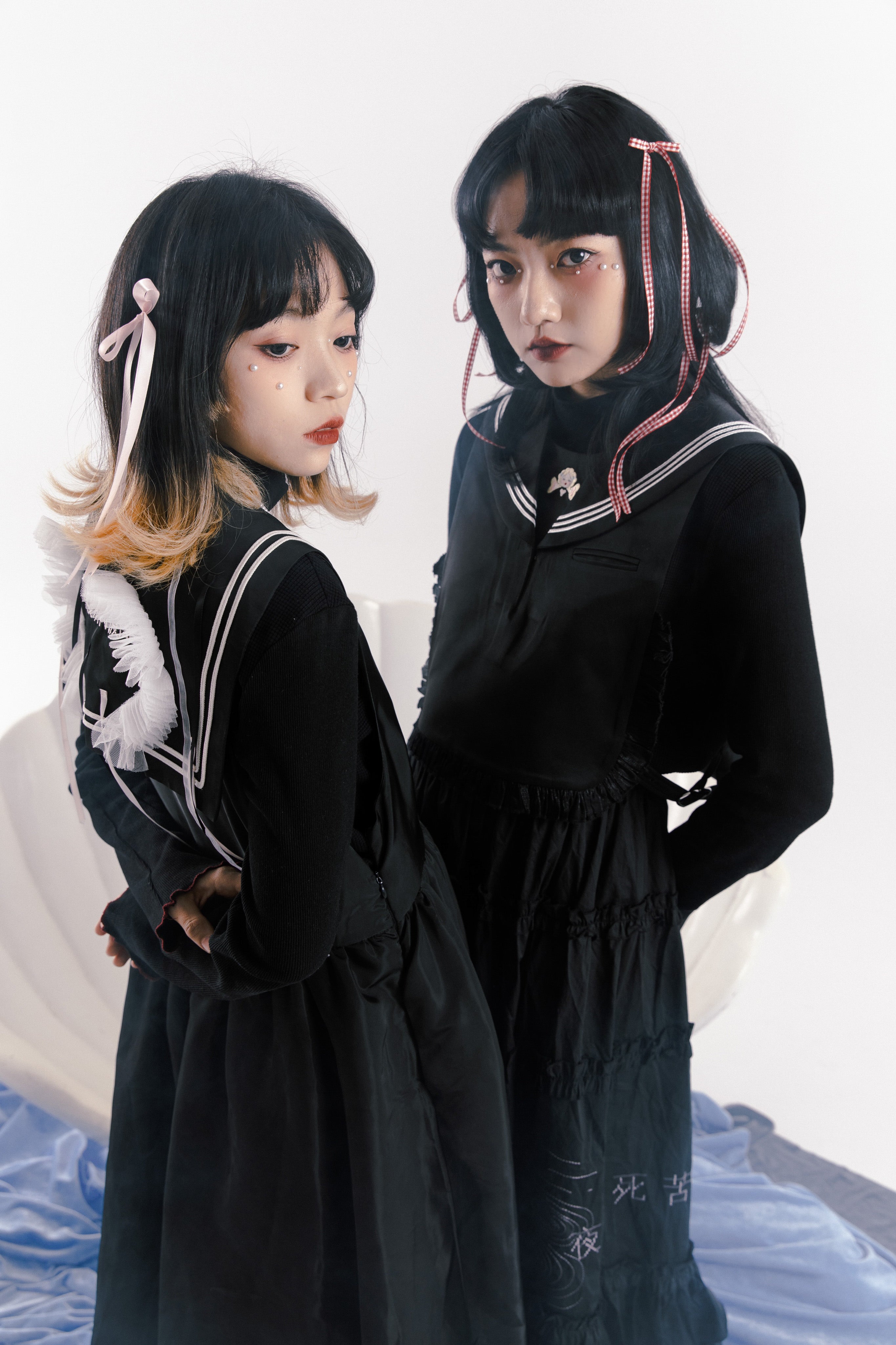 Black Sailor Collar Sleeveless Dress