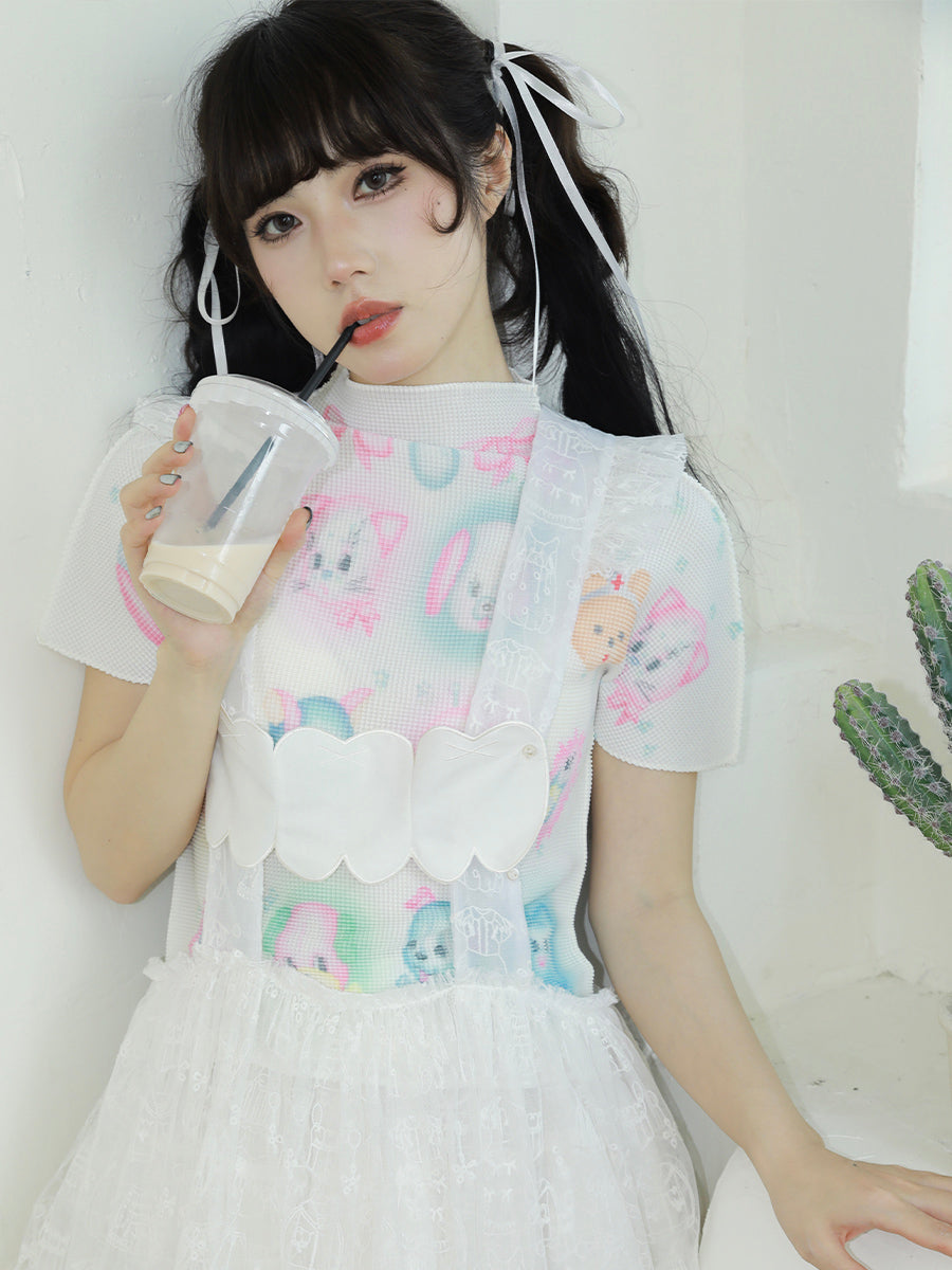 Pastel Dental Friends Cropped Top