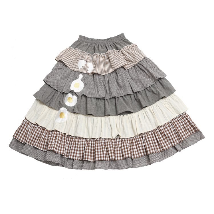 Gingham Tiered Egg Ruffle Skirt