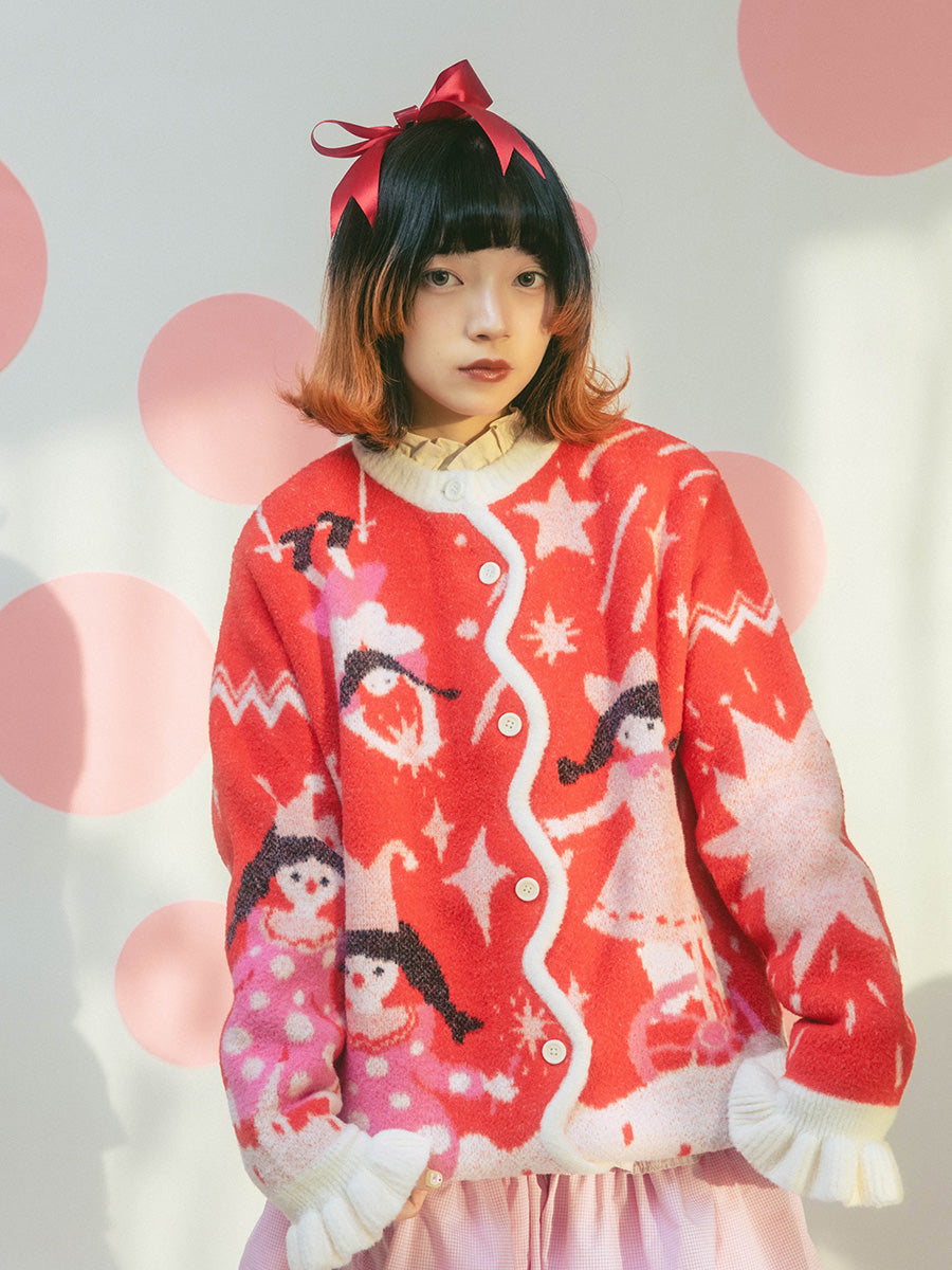 Red Circus Girls Knit Cardigan