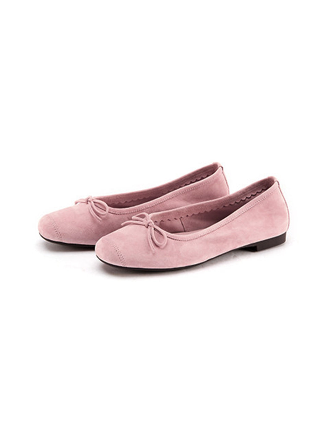 Bow-Trim Velvet Square-Toe Ballet Flats - View 21