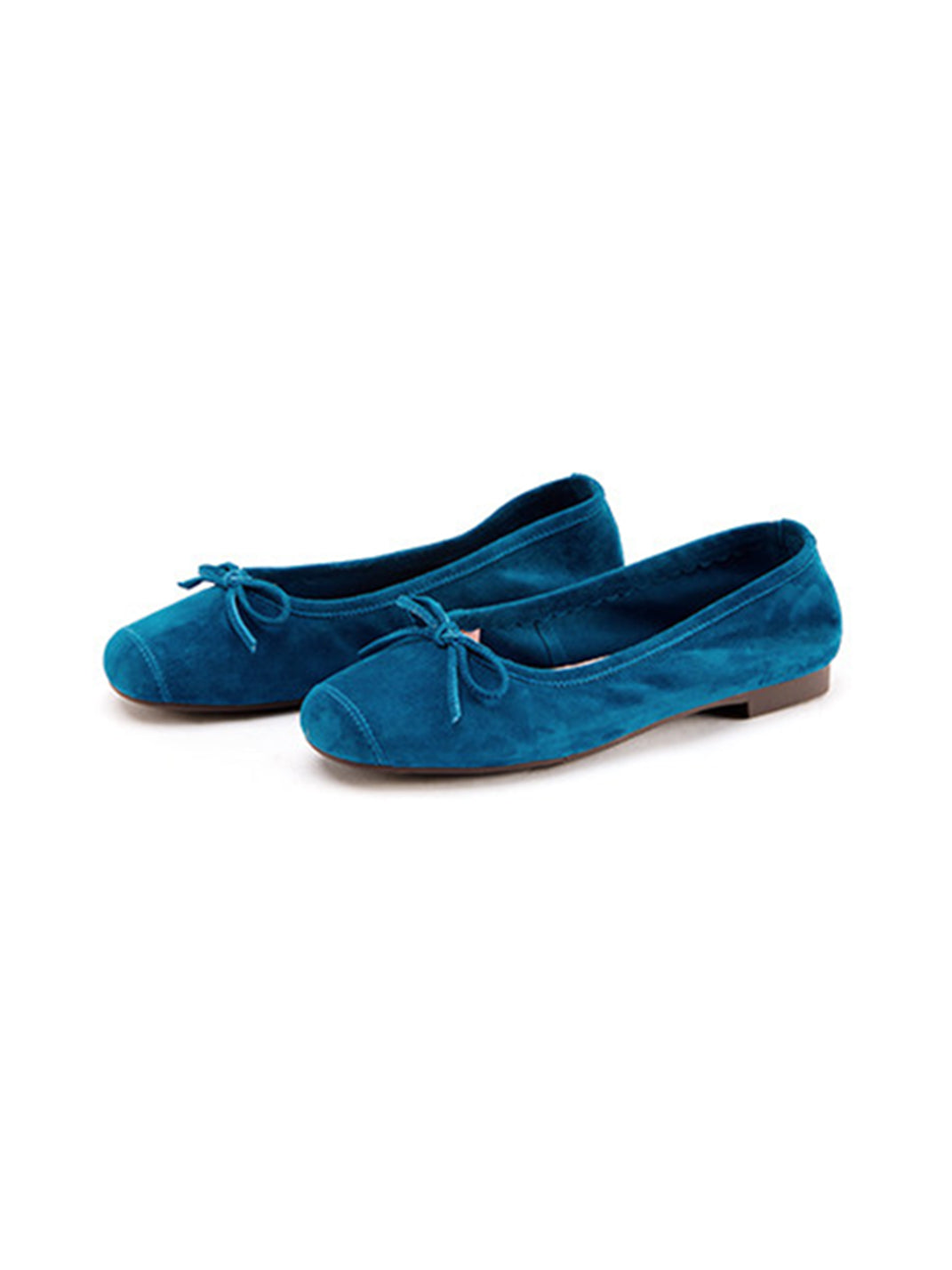Bow-Trim Velvet Square-Toe Ballet Flats - View 33