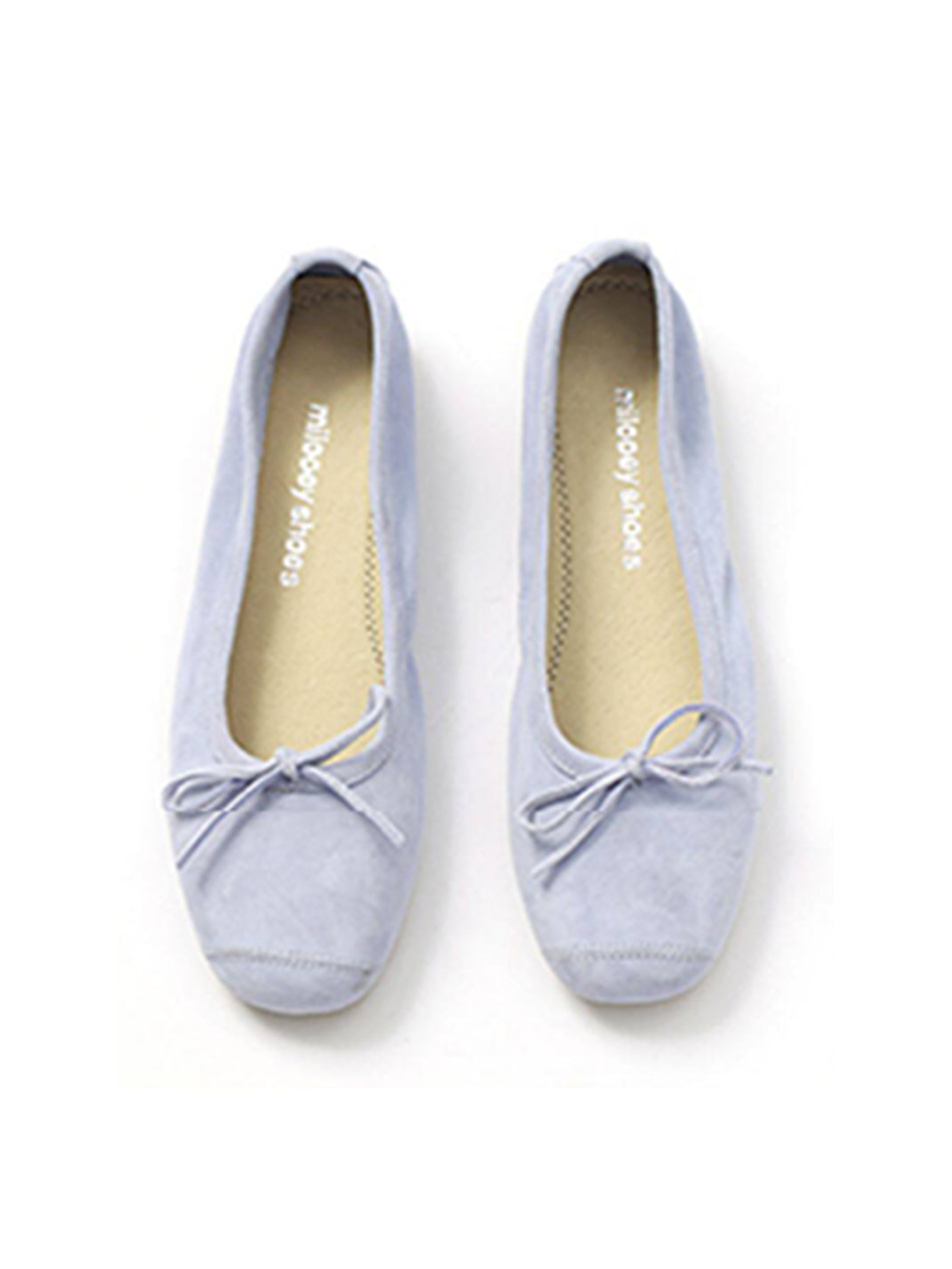 Square-Toe Metallic Bow Ballet Flats - View 12