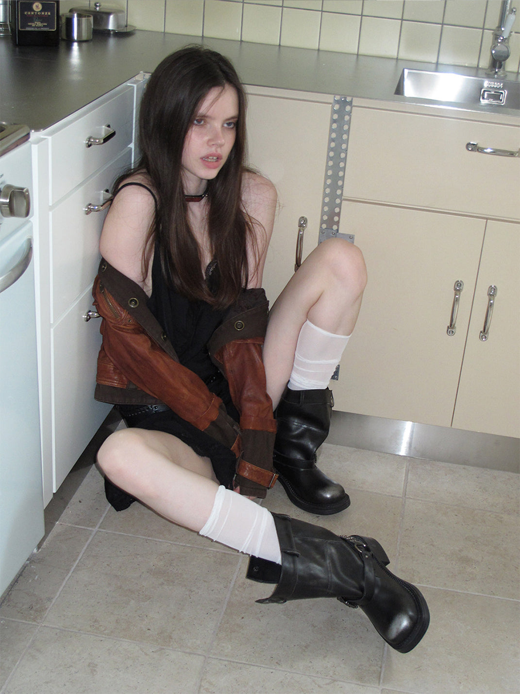 Triple-Buckle Leather Biker Ankle Boots - View 7