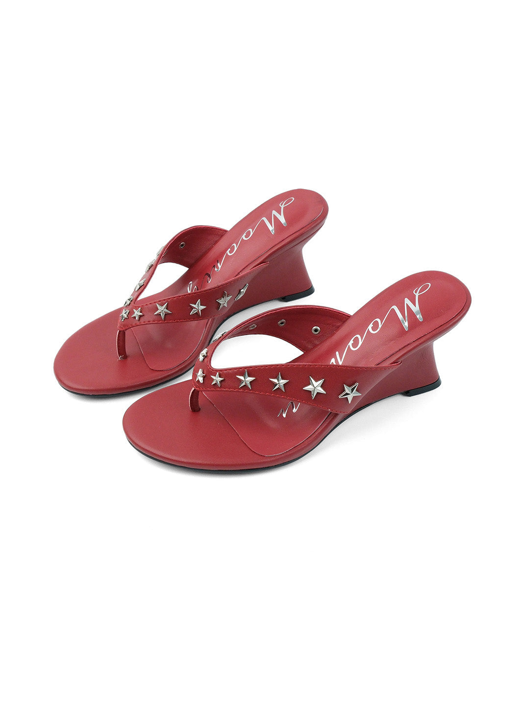 Studded Thong Kitten-Heel Sandals - View 3