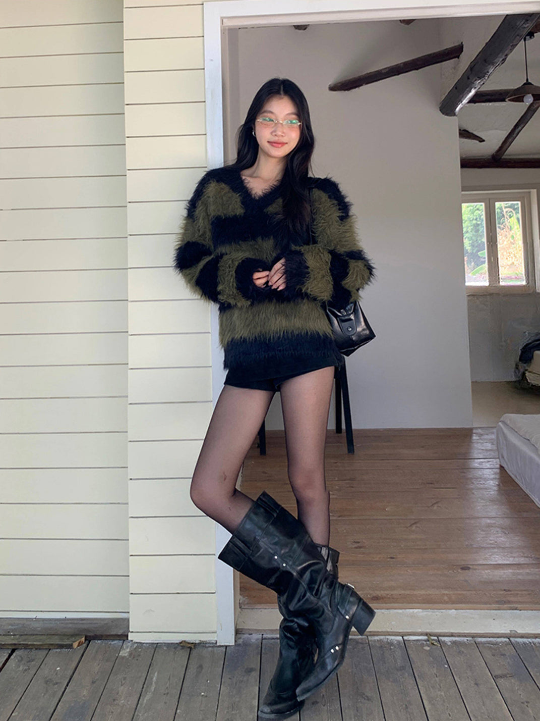 Wide-Calf Pointed-Toe Block-Heel Boots - View 7