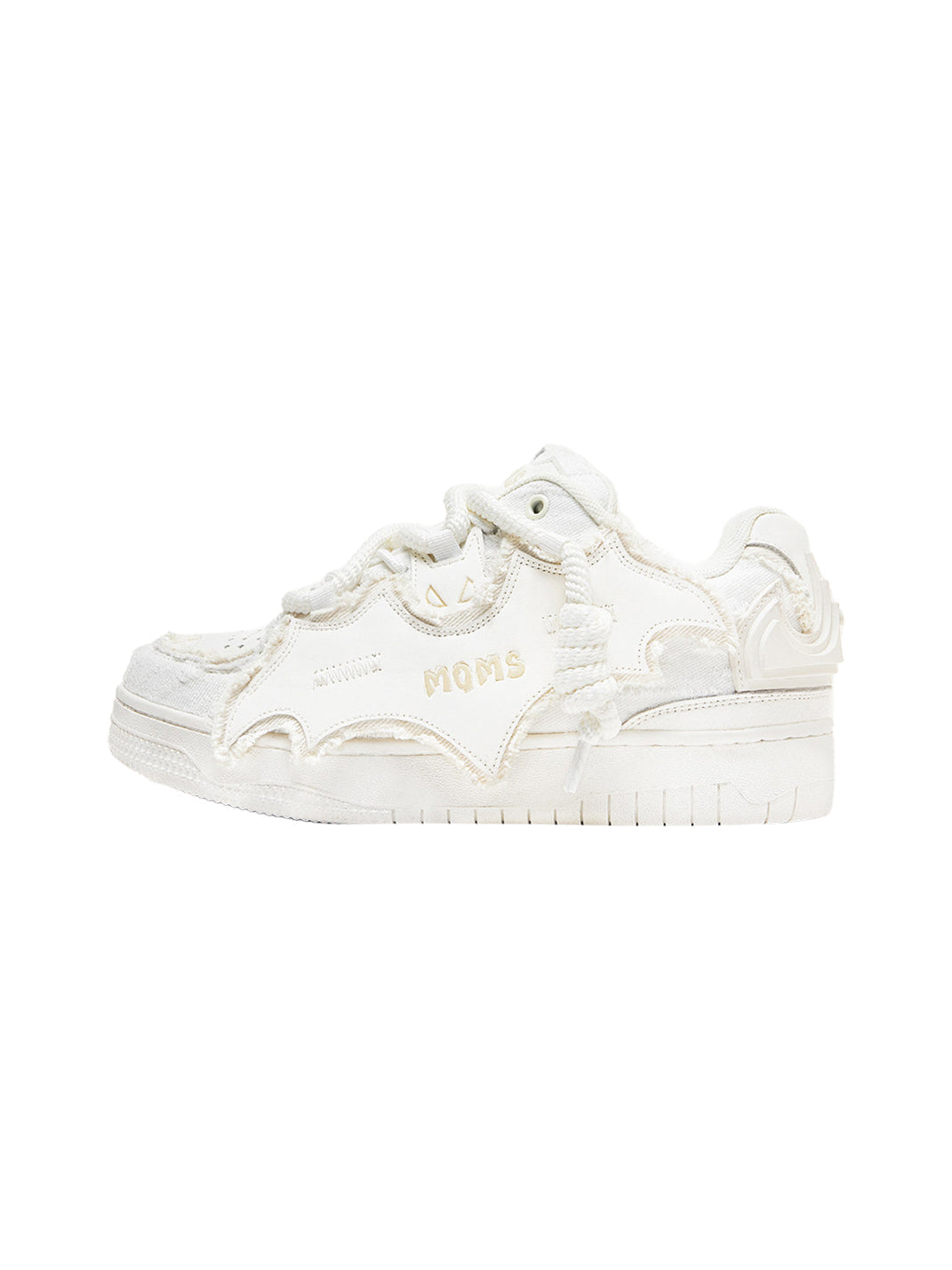 White Bat-Panel Platform Sneakers