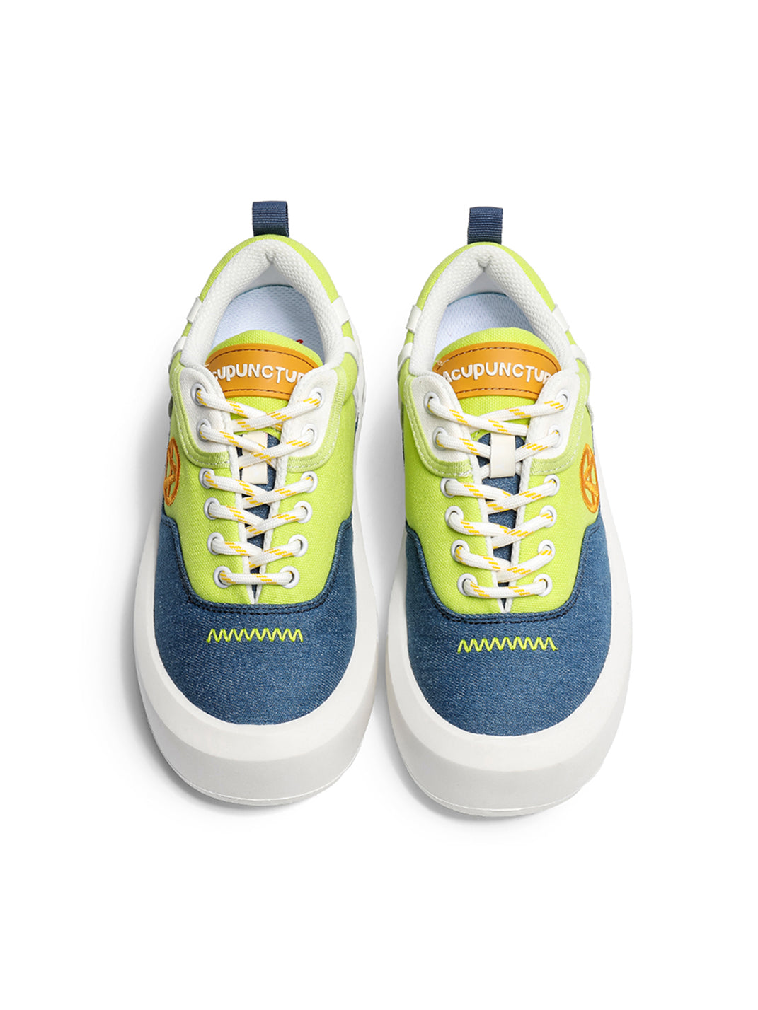 Neon Colorblock Canvas Platform Sneakers - View 7