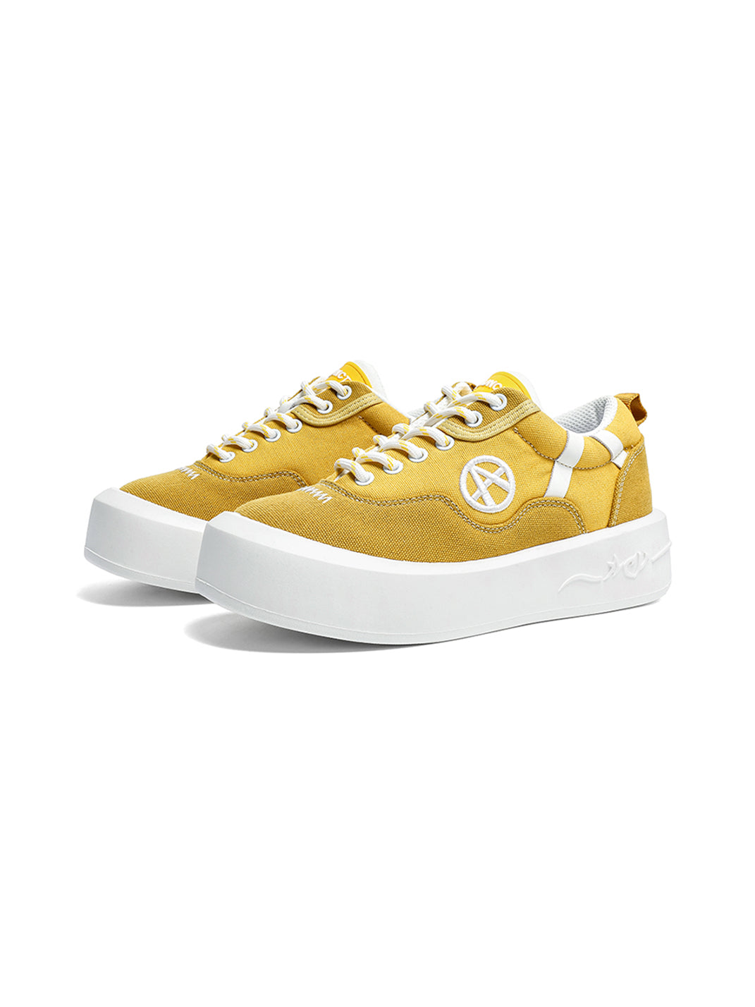 Neon Colorblock Canvas Platform Sneakers - View 16