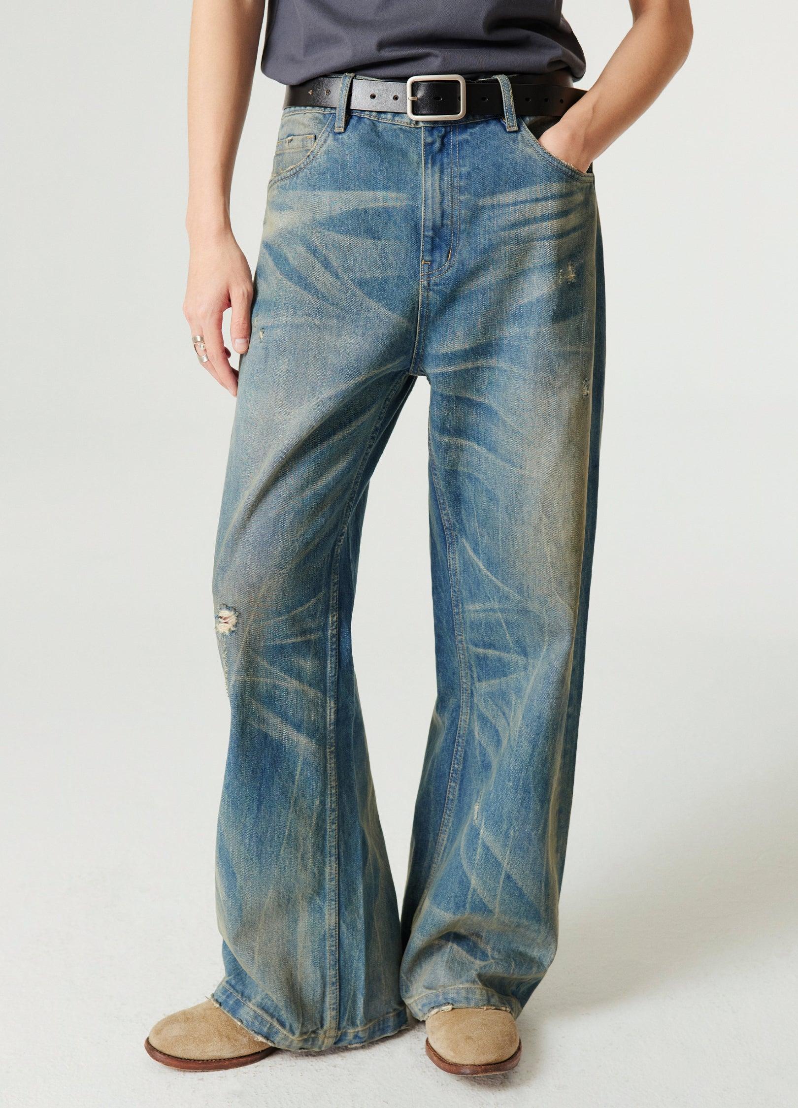 Nevada Cowboy Inspired Spider Web Wash Denim - chiclara