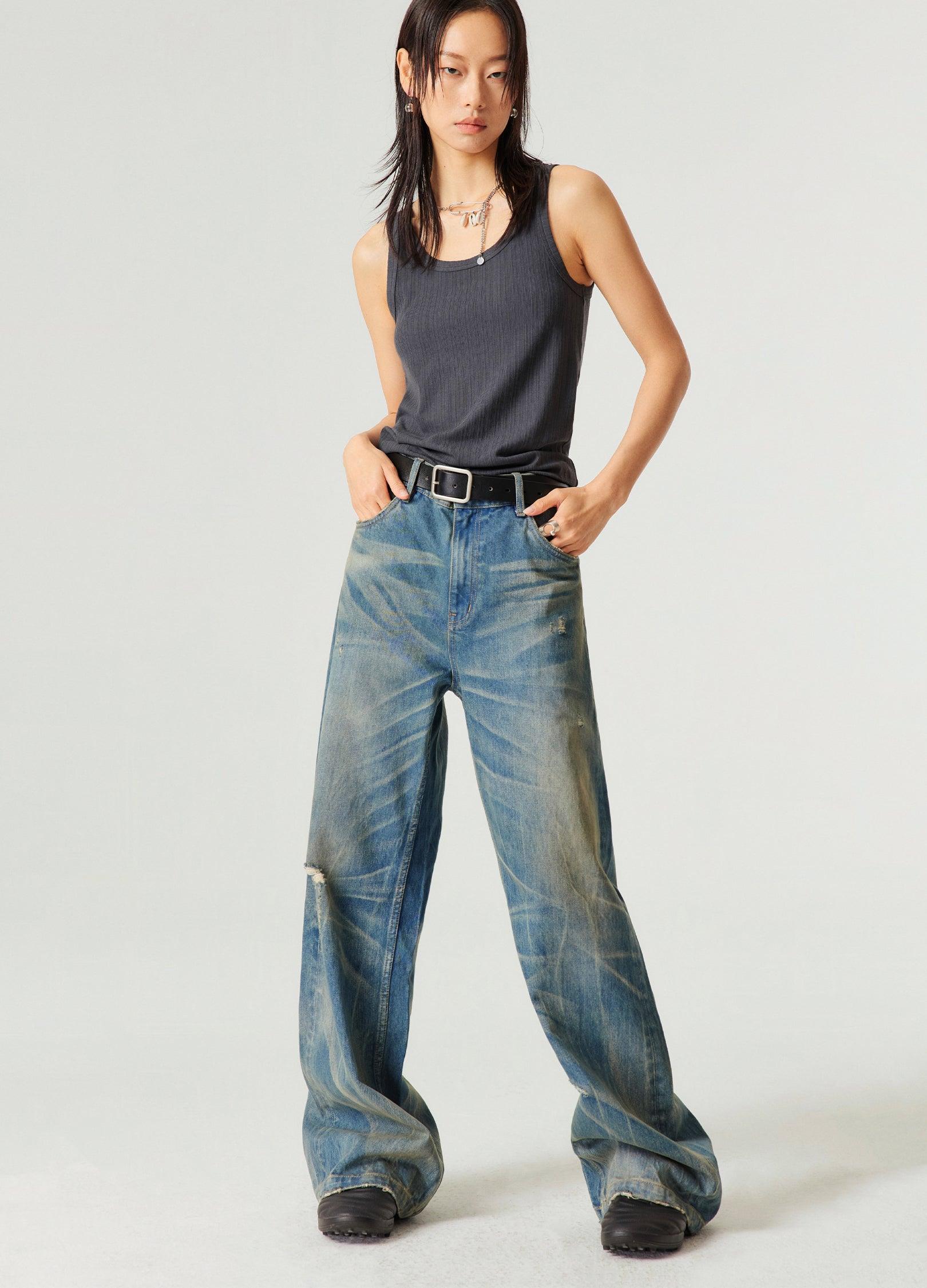 Nevada Cowboy Inspired Spider Web Wash Denim - chiclara