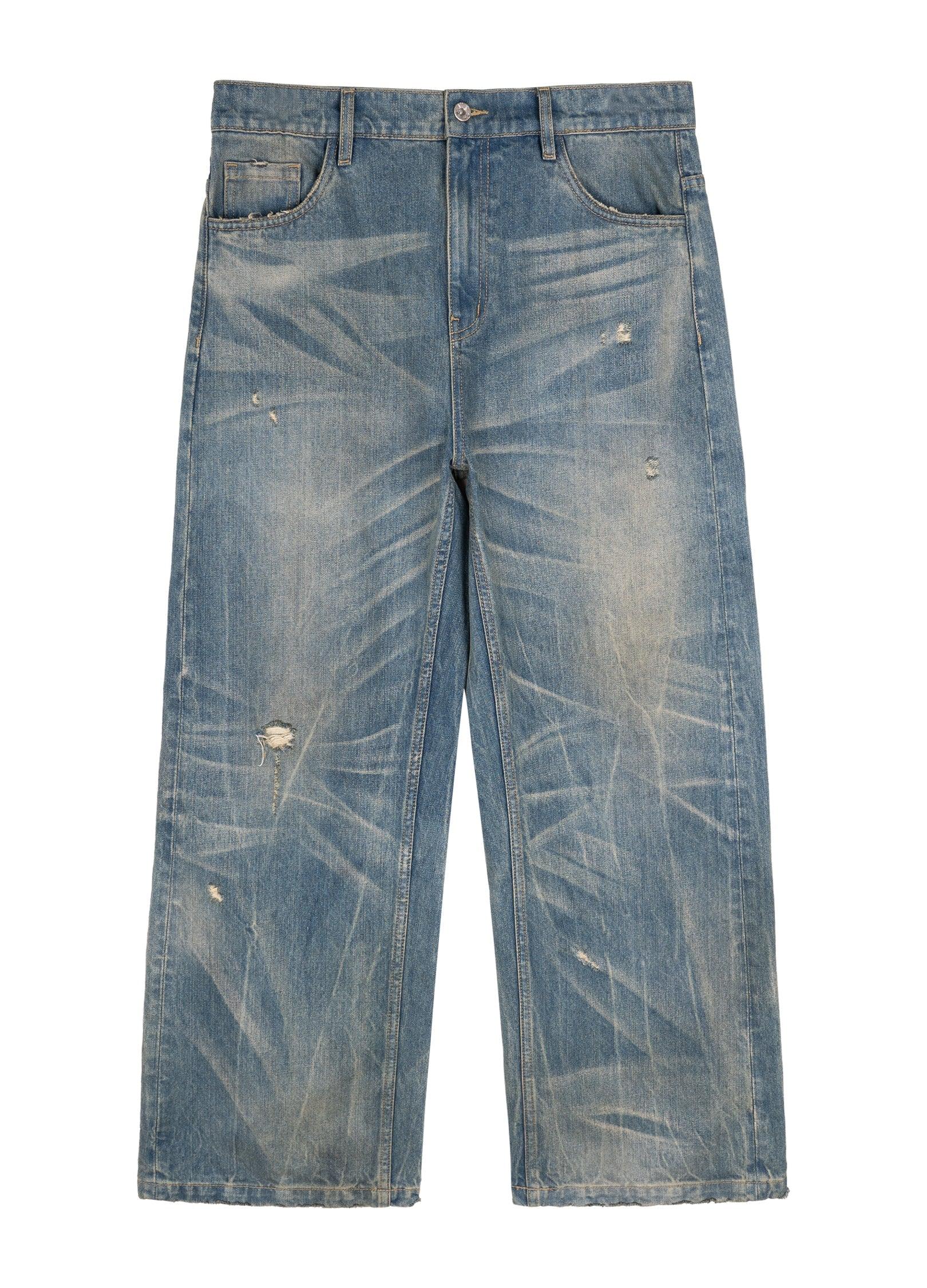 Nevada Cowboy Inspired Spider Web Wash Denim - chiclara