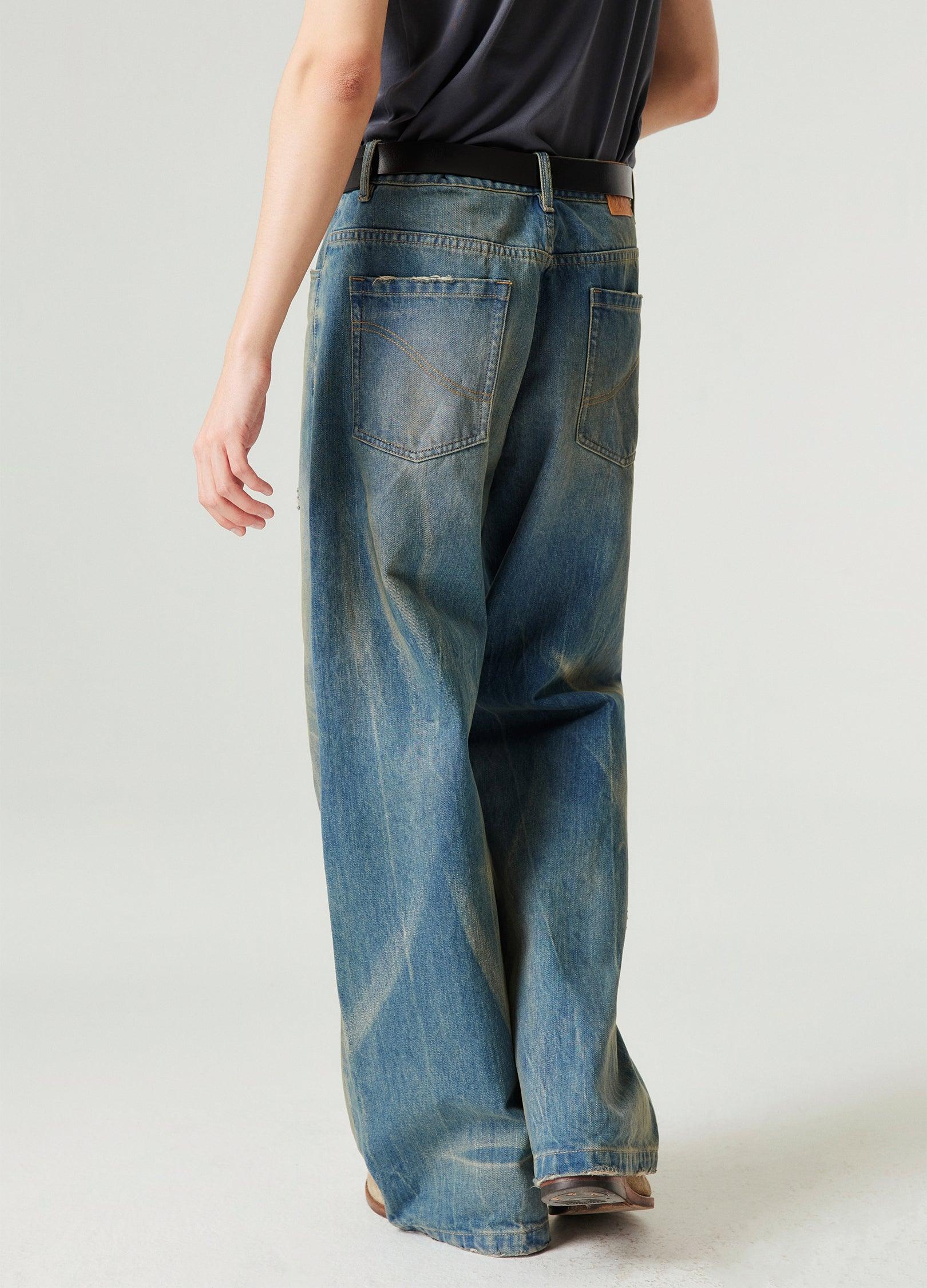 Nevada Cowboy Inspired Spider Web Wash Denim - chiclara