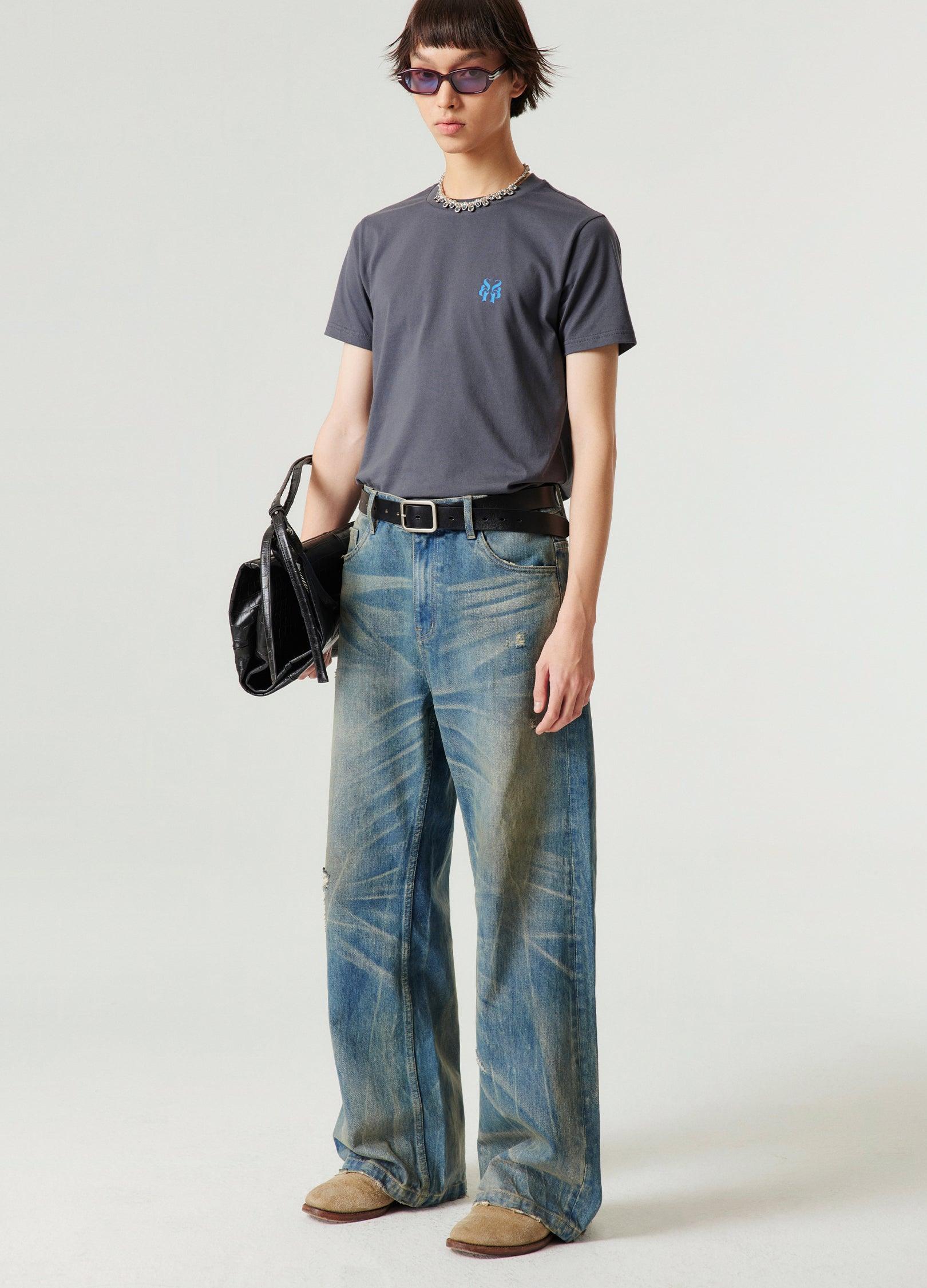 Nevada Cowboy Inspired Spider Web Wash Denim - chiclara