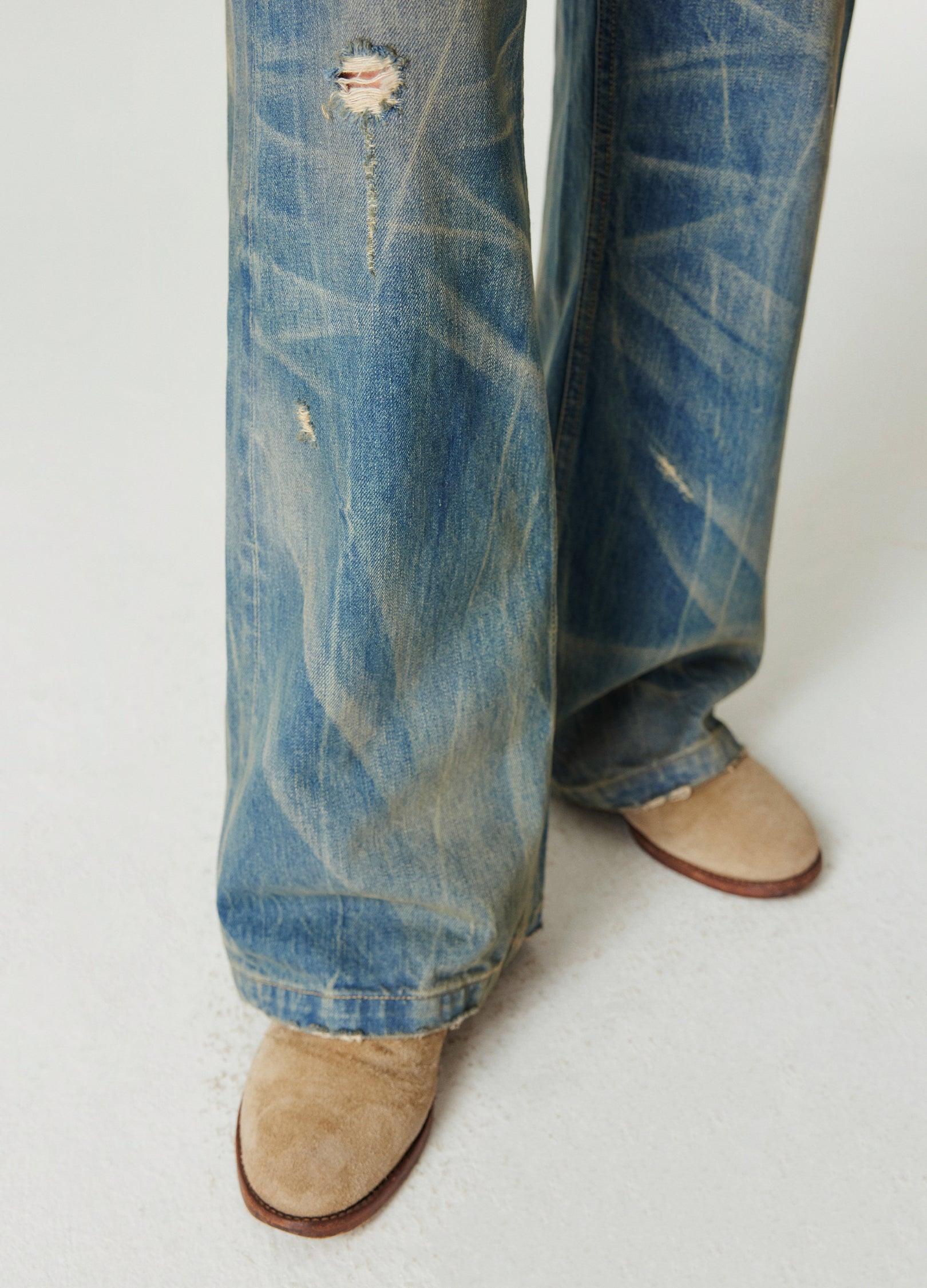 Nevada Cowboy Inspired Spider Web Wash Denim - chiclara