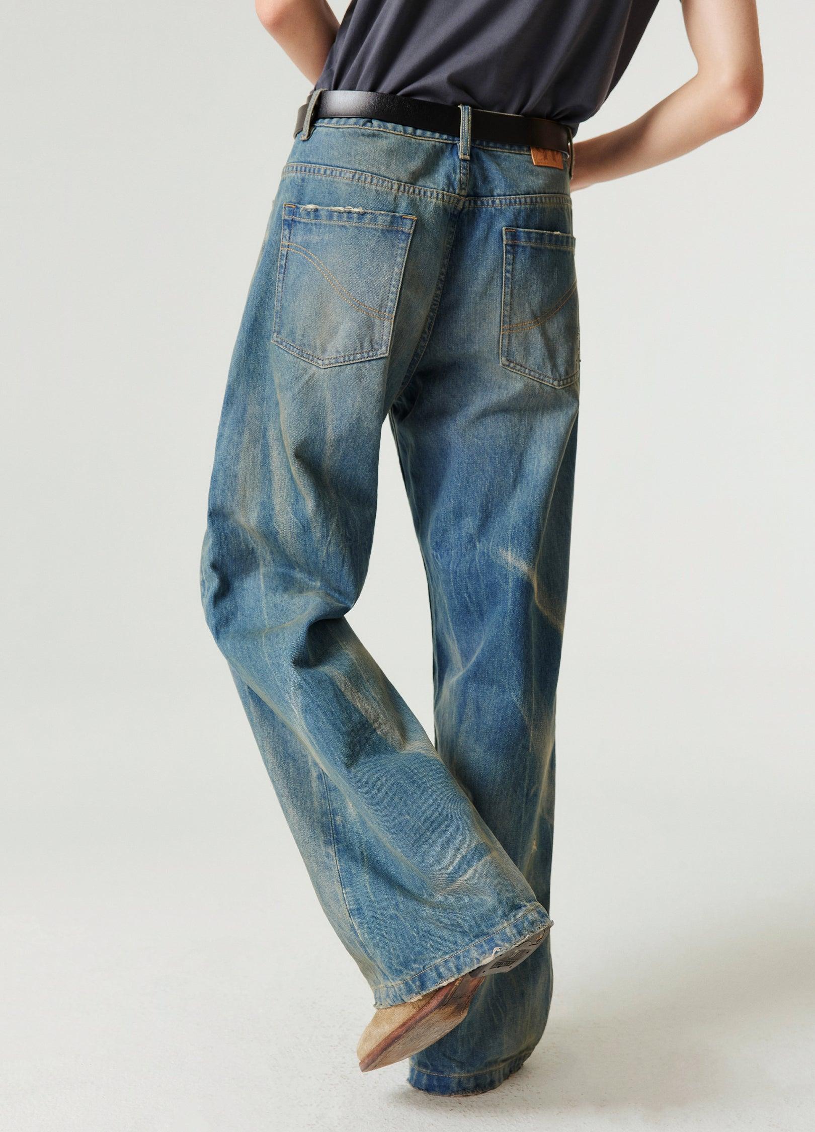 Nevada Cowboy Inspired Spider Web Wash Denim - chiclara