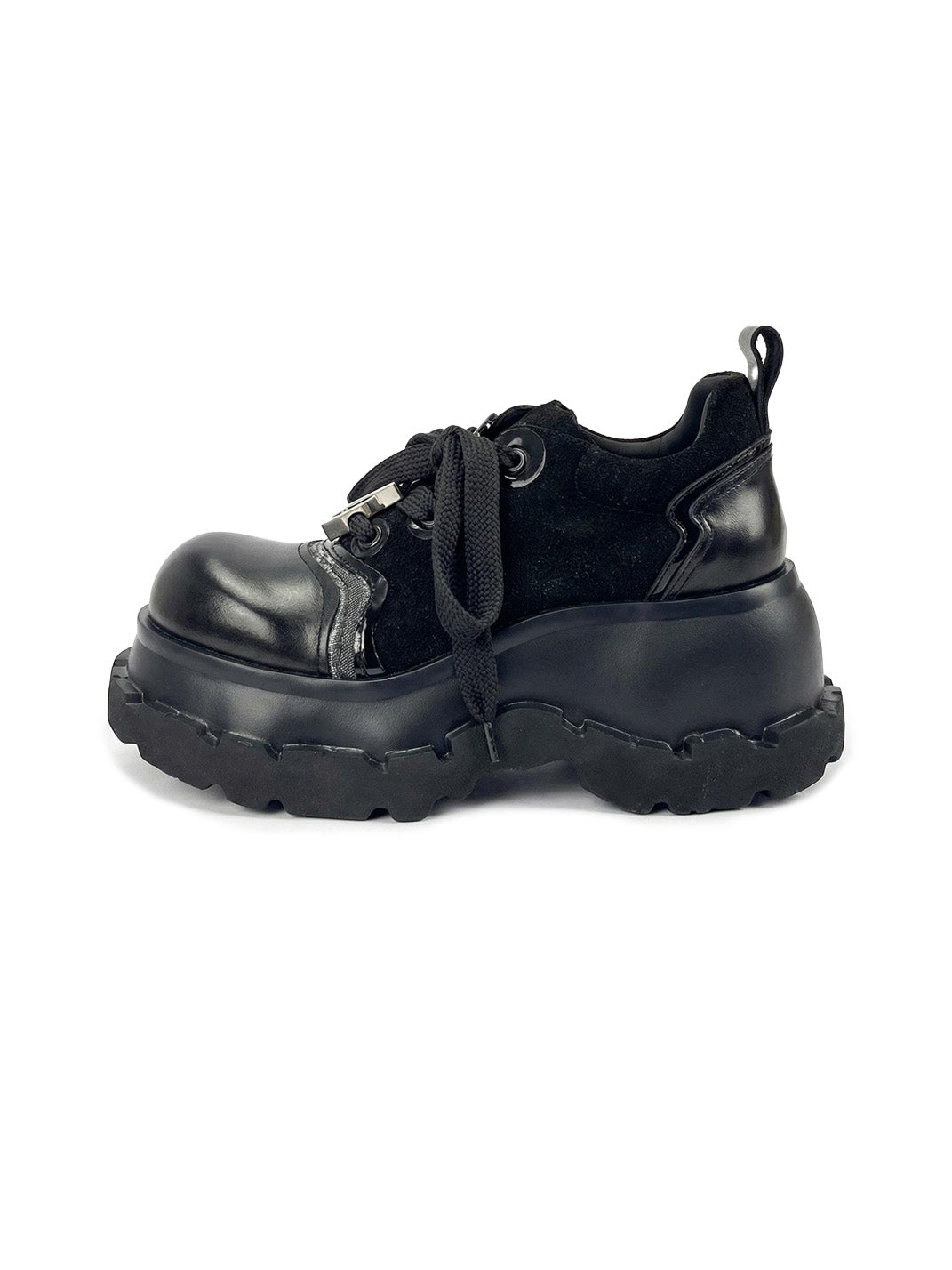 Horsehide Rope-Lace Platform Derby Shoes