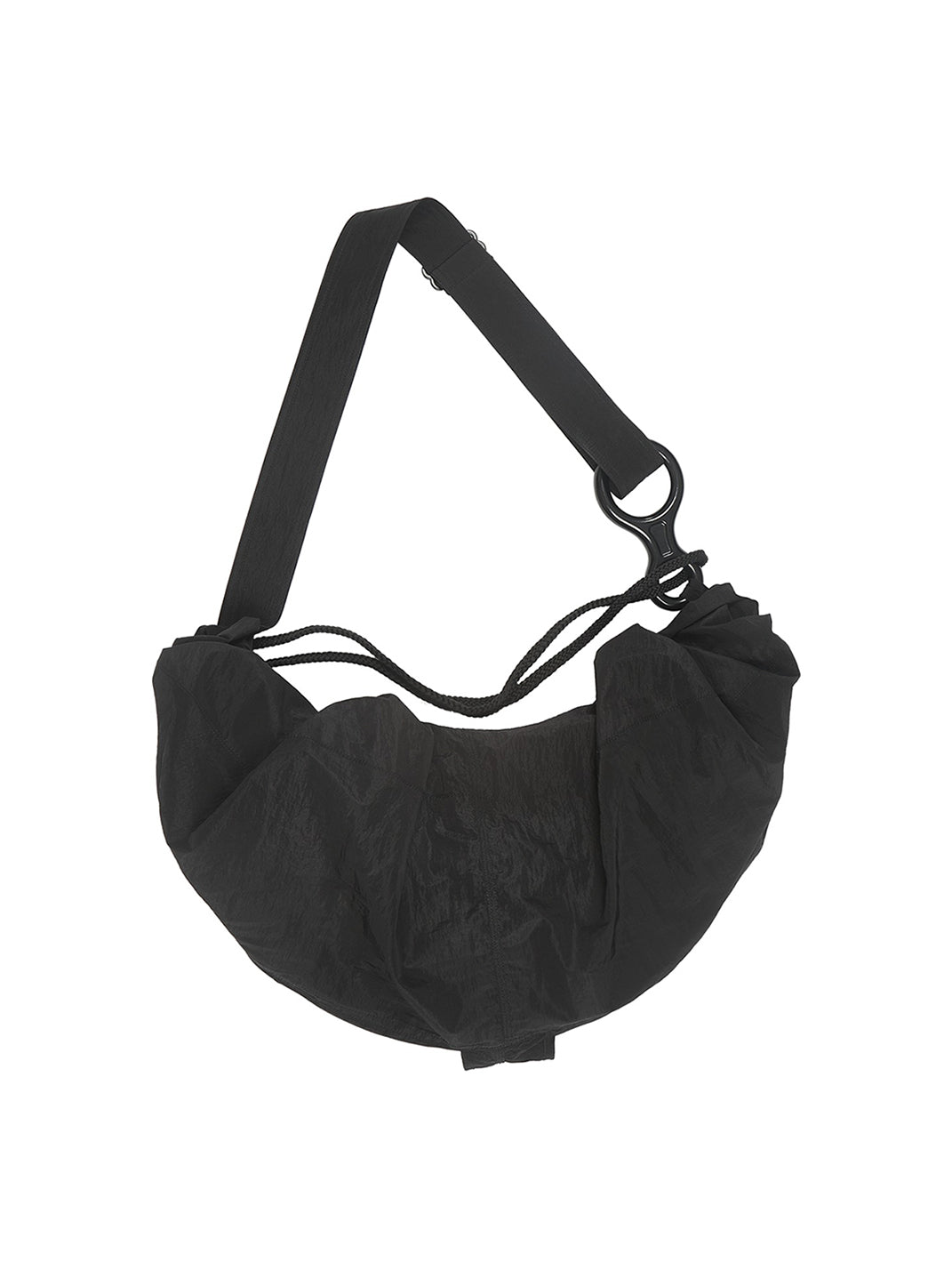 Black Utility-Pocket Nylon Sling Bag
