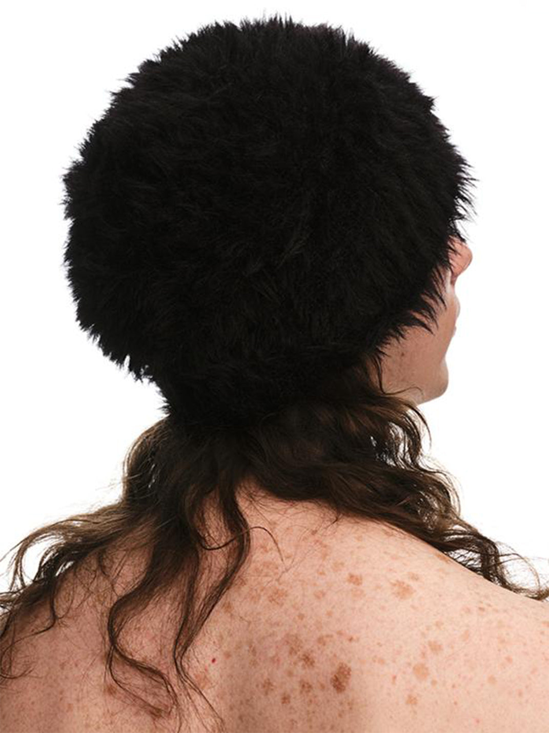 Black Shaggy-Fleece Adjustable Beanie - View 5